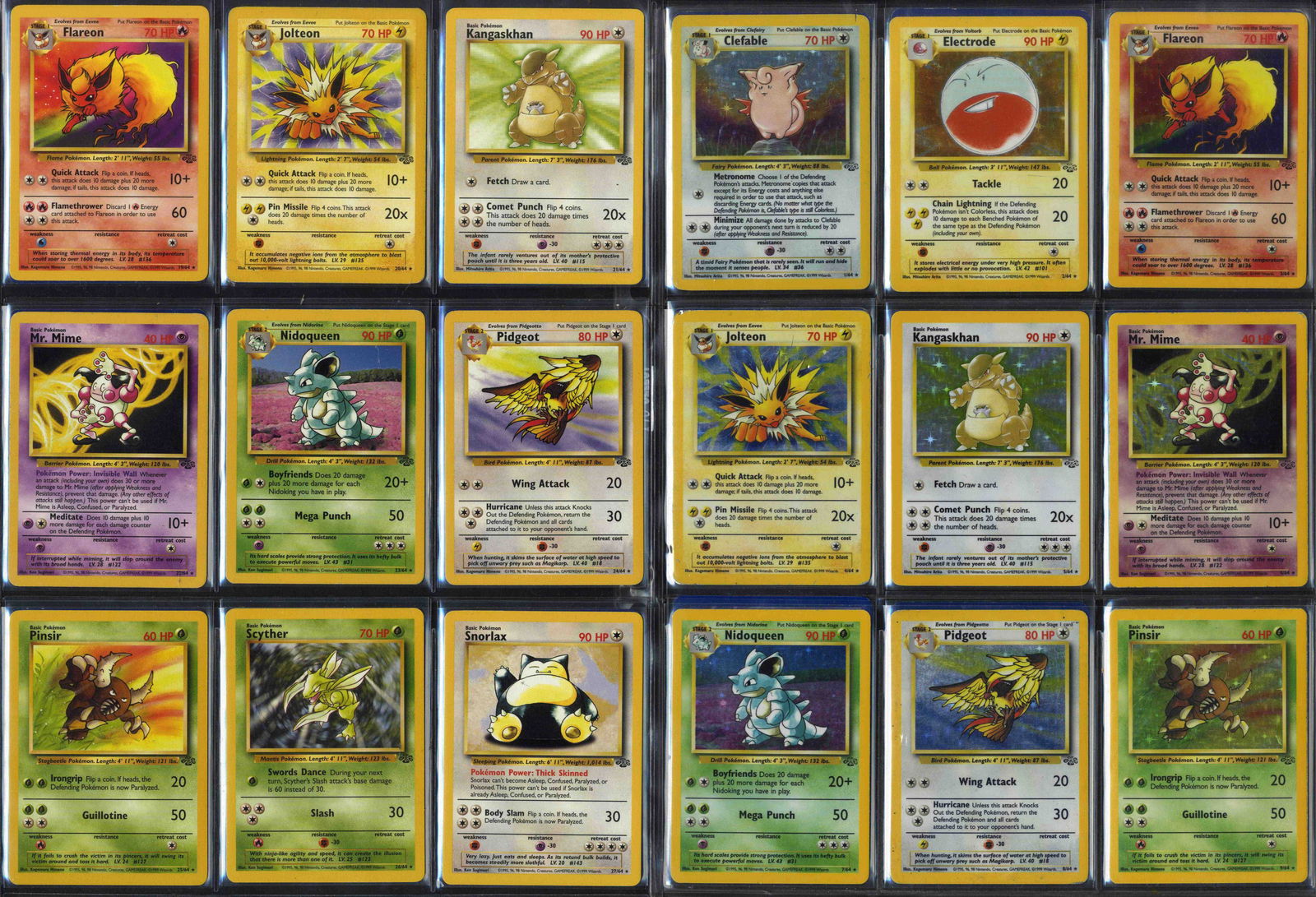 Complete Jungle Set - 64/64 - Unlimited: What do you get:A complete Jungle expansion all in Unlimited print. All cards are in Excellent to Near Mint condition.The cards are in set order and presented in Ultra Pro 9 pocket sleeves. Condition