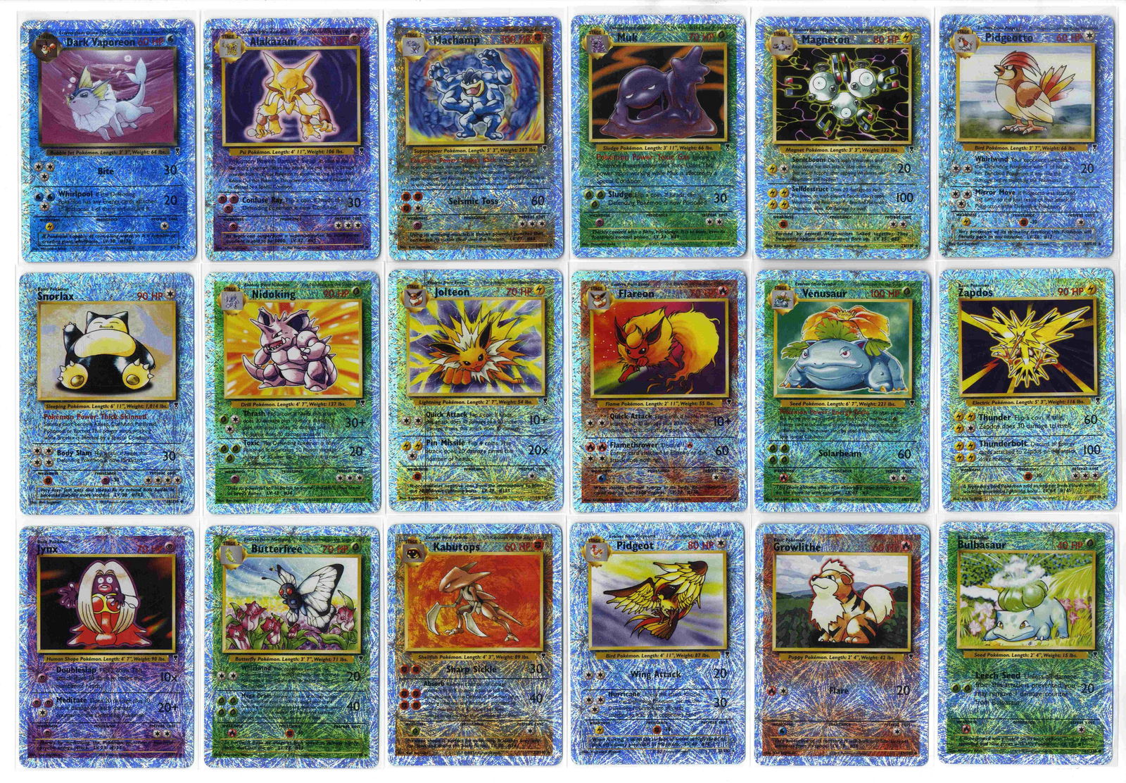 Legendary Collection Reverse Holo Collection #57: What do you get: 57 reverse holos from the Legendary Collection, the first set to introduce Reverse holos as we know them today. Scanned and conditioned via the Price Charting App this collection come