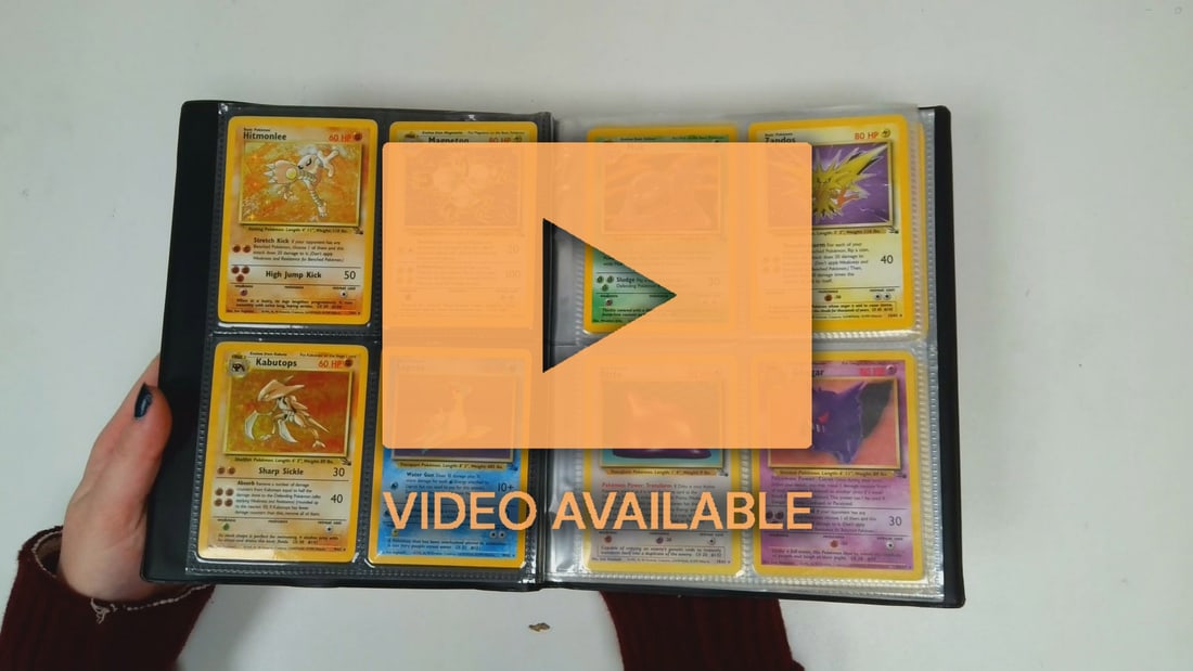 Fossil Partially Complete Set - 55/62: This lot features a partially complete set of Fossil consisting of 55 of the 62 cards. The 10 included holos are:Ditto #3, Dragonite #4, Articuno #2, Haunter #6, Hitmonlee #7, Magneton #11, Kabutops #