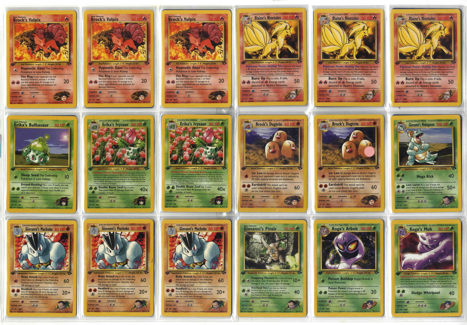 Gym Challenge 1st Edition Partial Set Collection (72 cards): This lot features 72 cards from the 1st Edition of Gym Challenge. This 1st Edition printing of an extremely popular vintage set makes this collection especially appealing for collectors. The cards hav