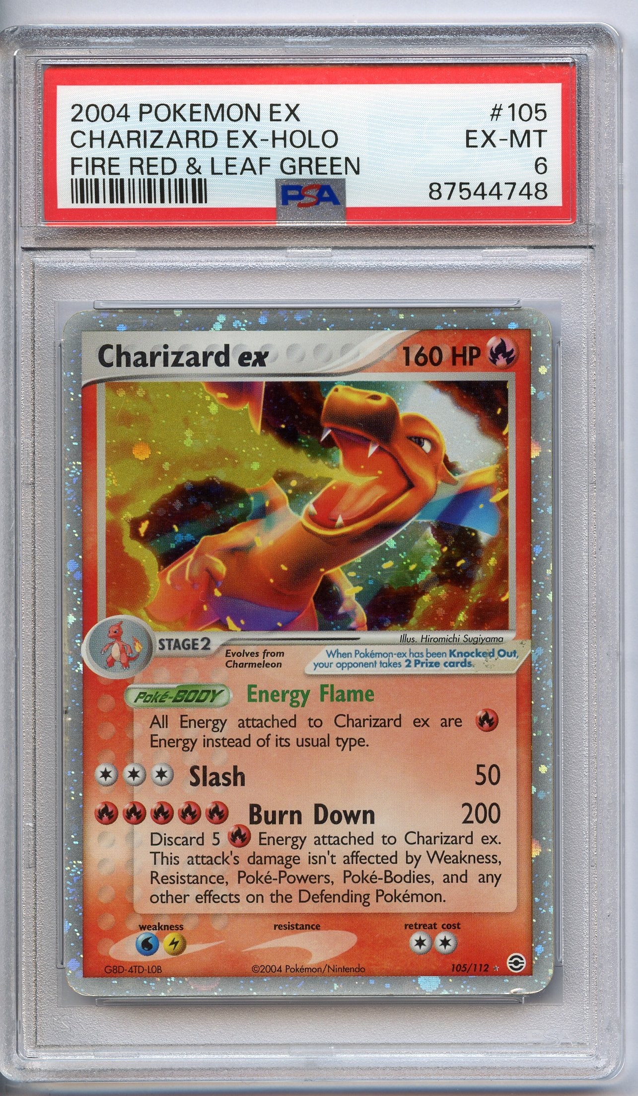 PSA 6 Charizard ex Holo #105 - Fire Red & Leaf Green 2004 (1 of 2)
