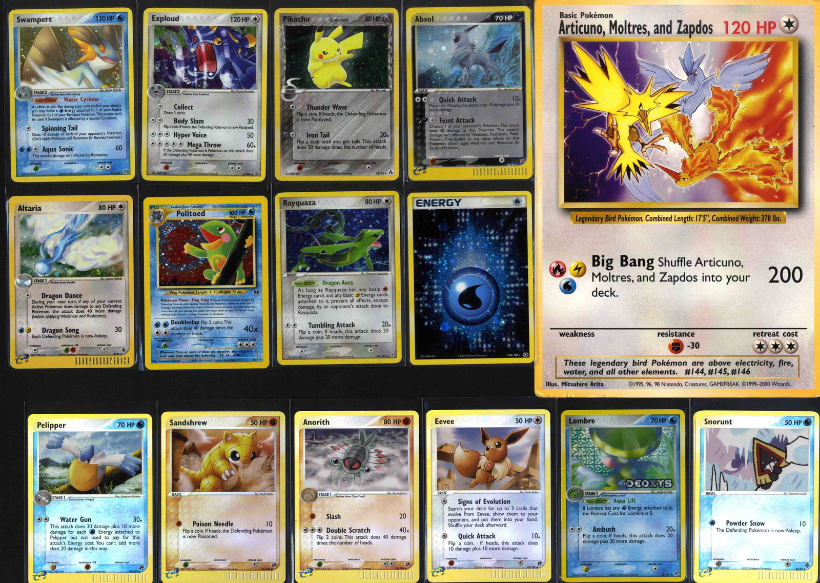 Early 2000s Collection - Including Rares, Holos, and Reverse Holos: This lot features approx. 150 cards from the early 2000s. Within this collection are: 20 non-holo rares, 9 reverse holos, 8 regular holos, and many more cards all from a variety of highly coveted sets