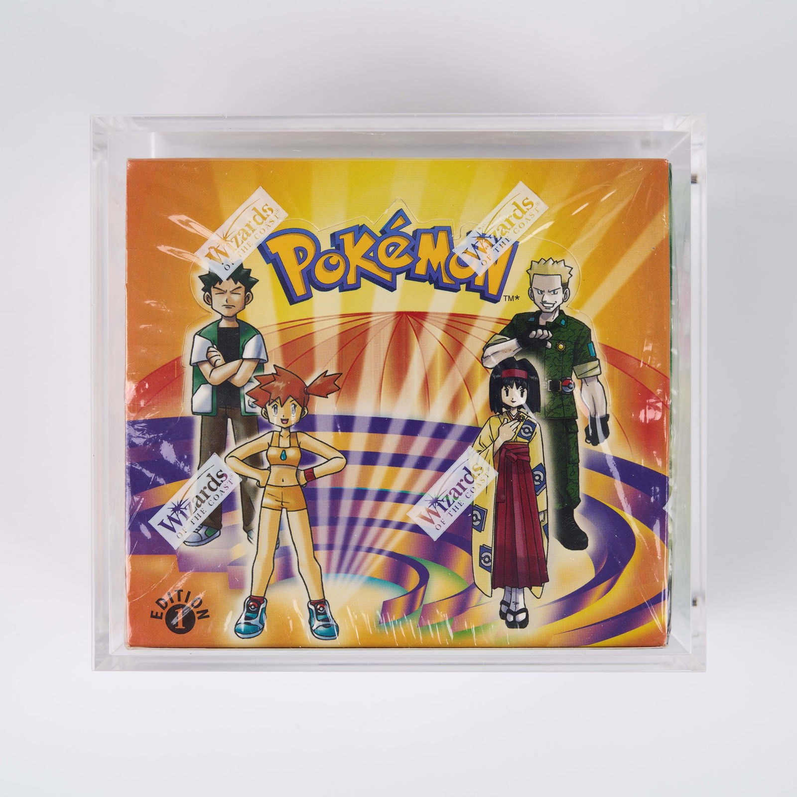 Pokemon 1st Edition Gym Heroes Sealed Booster Box 2000: Released in August 2000 the Gym Heroes expansion was the sixth Pokemon TCG set and chronicled Pokemon owned by the first four Gym Leaders of the Kanto region. This 1st Edition booster box contains 36