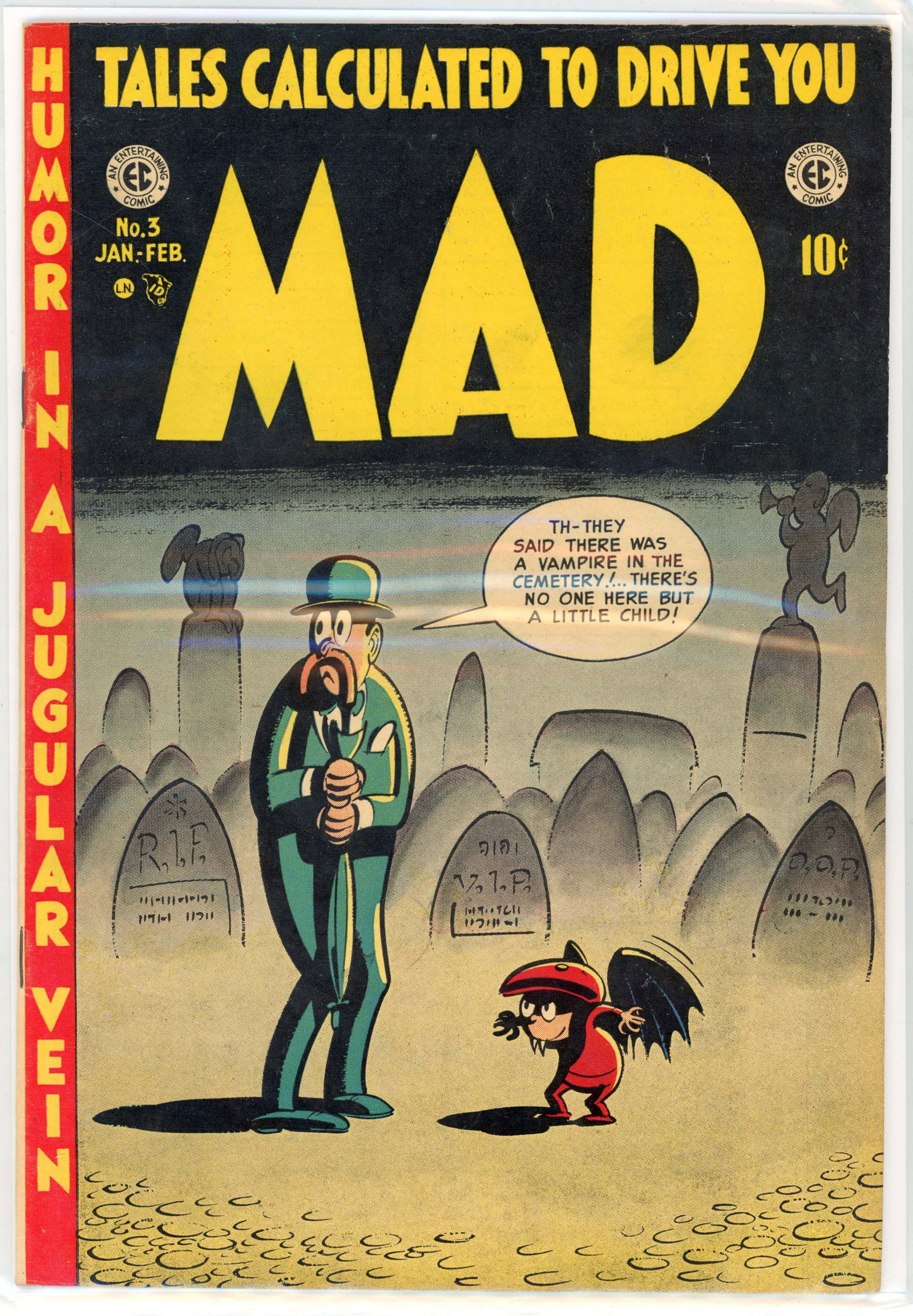Mad #3 (EC, 1953) Dragnet and Lone Ranger parodies: Mad #3 (EC, 1953). Dragnet and Lone Ranger parodies. Cover art by Harvey Kurtzman. Story by Kurtzman. Stan Lee mentioned in the this issue.Condition is FN. Mul