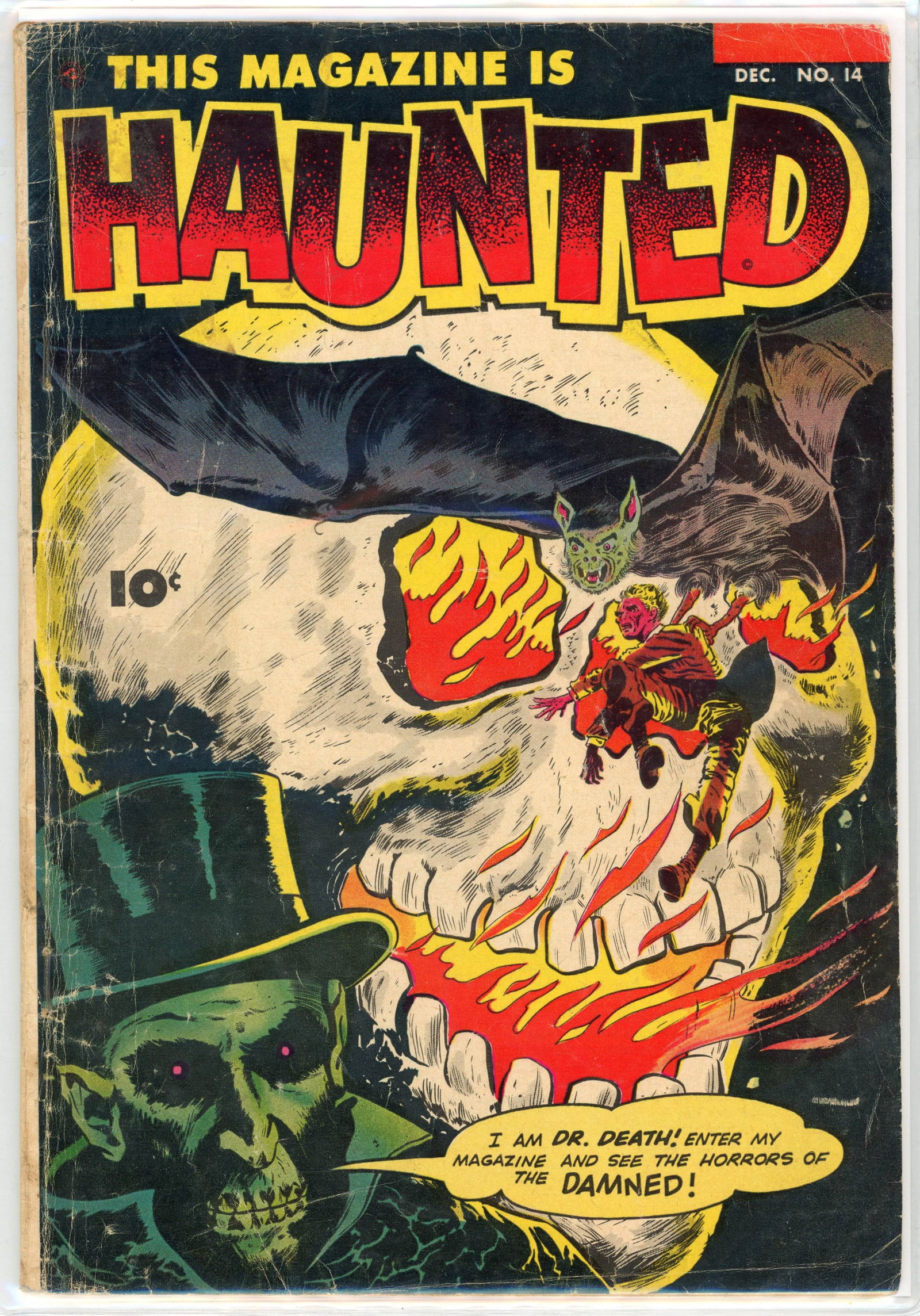 This Magazine Is Haunted #14 (Fawcett Publications, 1953) CGC 0.5: This Magazine Is Haunted #14 (Fawcett Publications, 1953). CGC 0.5. Last issue published by Fawcett. Doctor Death Cover.Art by Bud Thompson.
