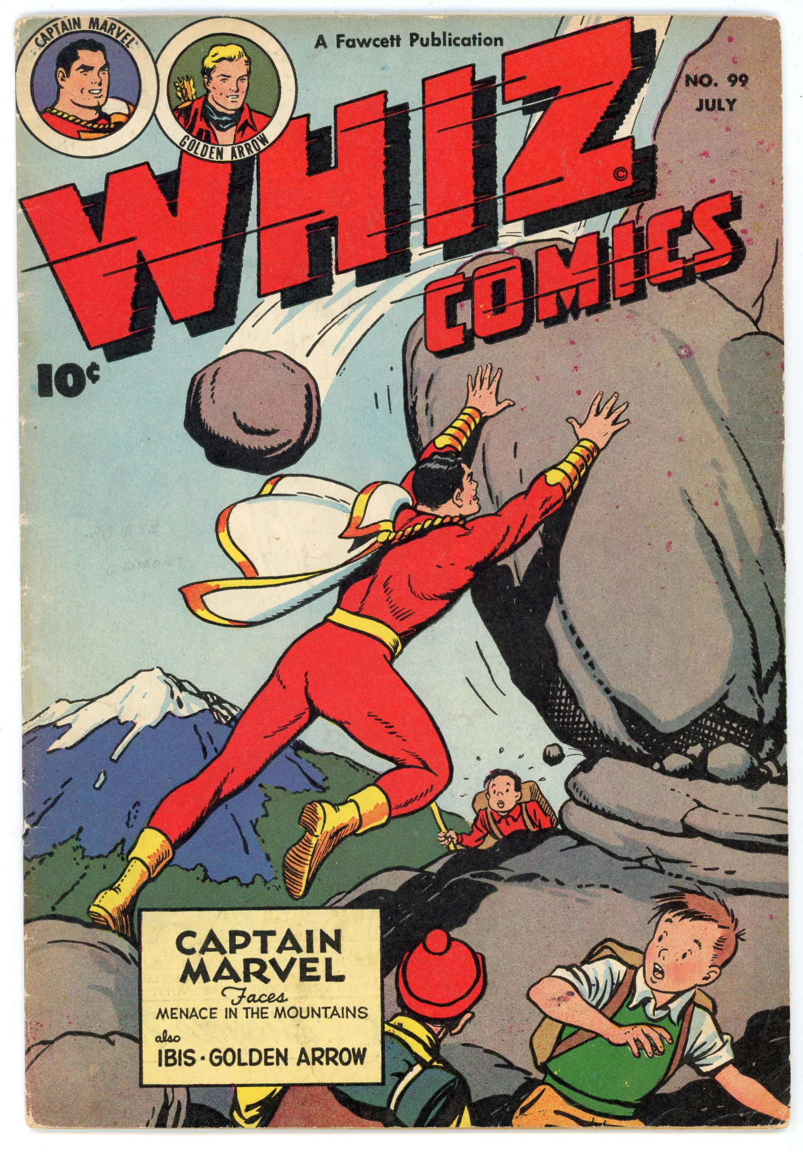 Whiz Comics #99 & #100 (Fawcett, 1948): Whiz Comics #99 & #100 (Fawcett, 1948). Issue #100 cover art by C. C. Beck. Interior art by Basil Wolverton, Pete Costanza, C. C. Beck and Kurt Schafferberg