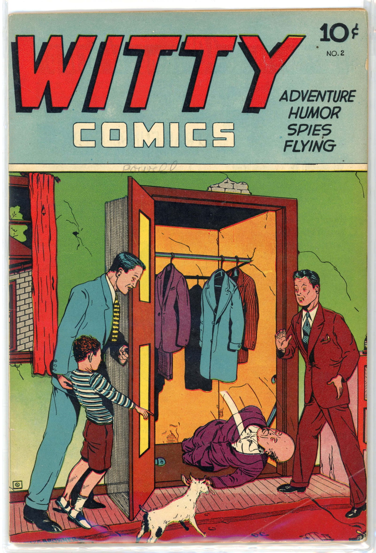 Witty Comics #2 (Irwin Rubin, 1945): Witty Comics #2 (Irwin Rubin, 1945).Cover and interior art by H. C. Browner. Story by Sophie Freedman.