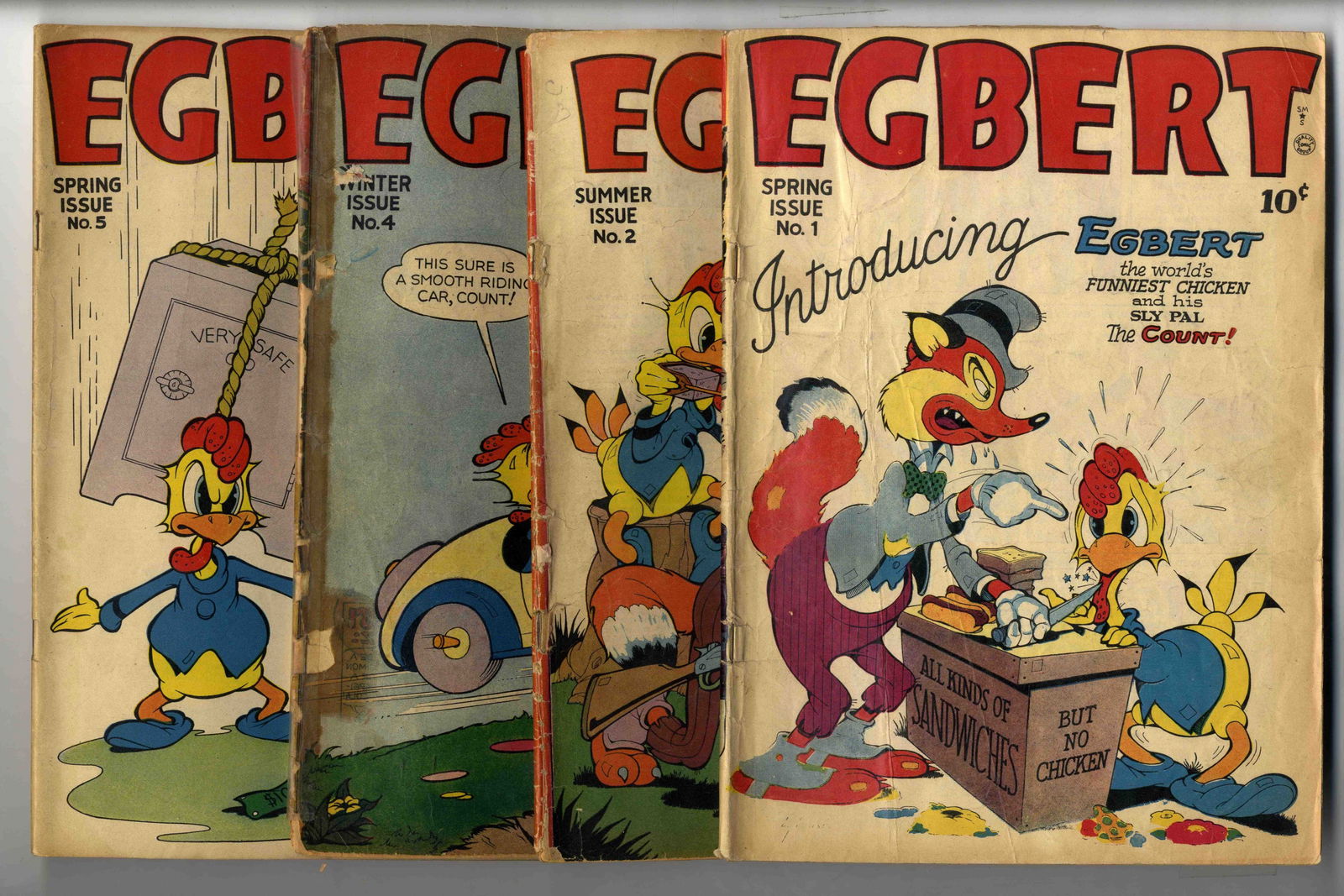 Egbert (Quality Comics, 1946-1950) Bundle of 14 issues: Egbert (Quality Comics, 1946-1950). Bundle of 14 issues.#1, first appearance of Egbert and the Count.#12, cover art by Ernie Hart.Bundle includes:#1 (VG), #2 (VG), #4 (GD, tape to spine), #5 (VG), #6