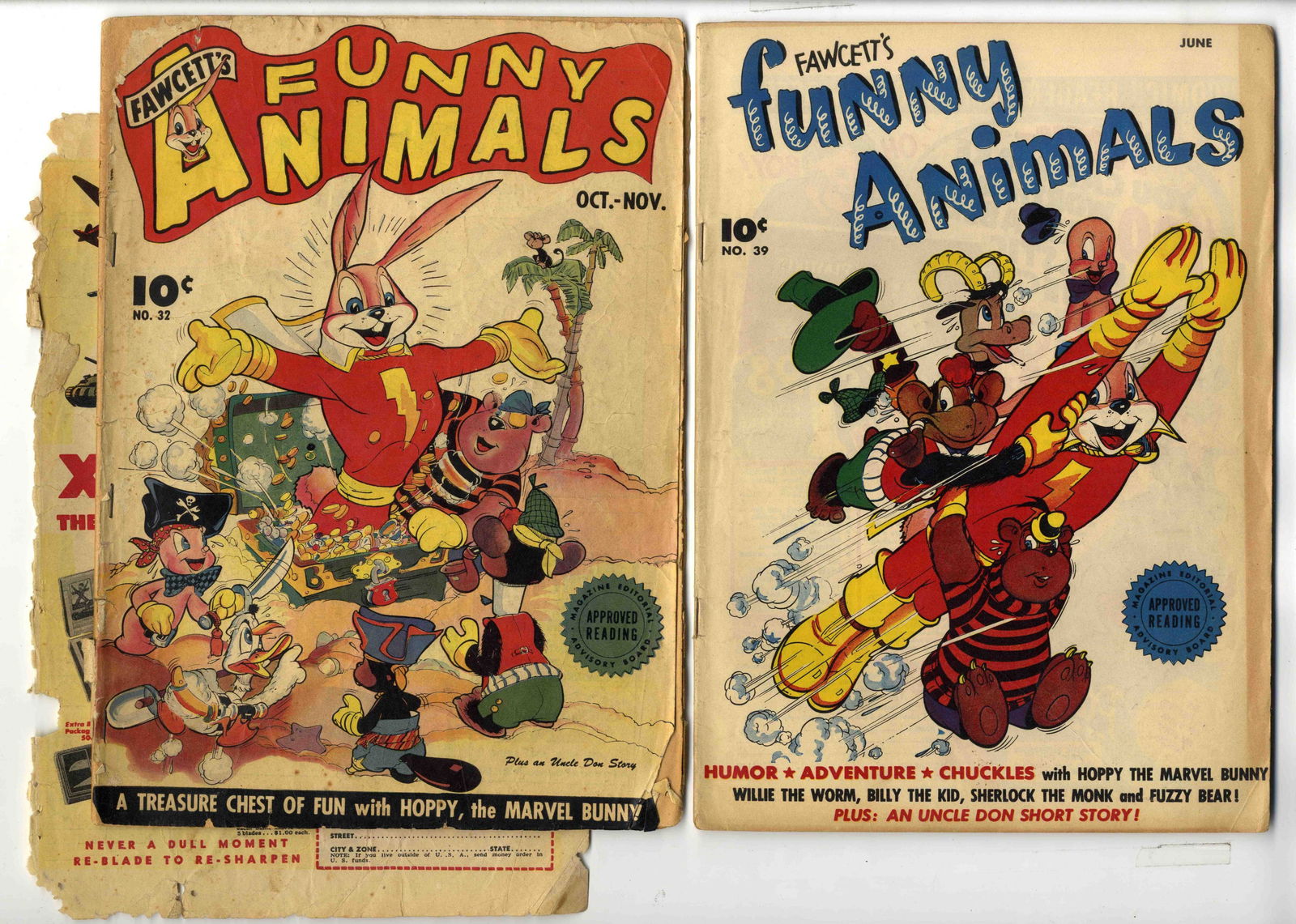Funny Animals (Fawcett/Charlton, 1945-1954) Bundle of 19 issues: Funny Animals (Fawcett/Charlton, 1945-1954). Bundle of 19 issues.Cover art by Chad Grothkopf.Bundle includes:#30 (GD), #32 (FR, cover has spit in half and detached from staples), #33 (GD), #34 (GD), #
