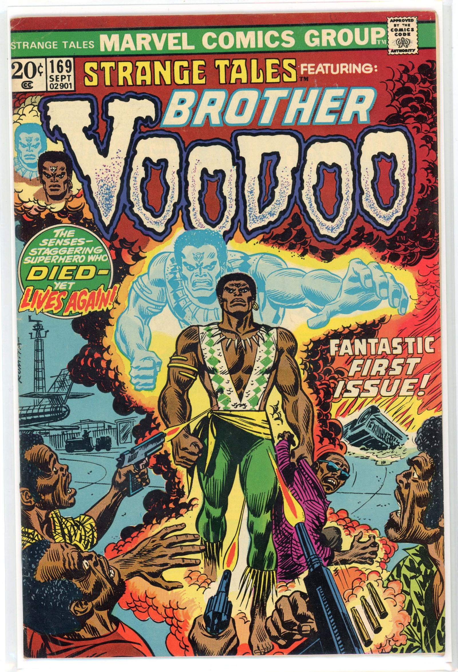 Strange Tales #169 (Marvel Comics, 1973) Origin and First appearance of Brother Voodoo: Strange Tales #169 (Marvel Comics, 1973). Origin and First appearance of Brother Voodoo.Cover art by John Romita Sr. Interior art by Gene Colon and Dan Adkins. Story by Stan Lee, Len Wein and Ernie Ha