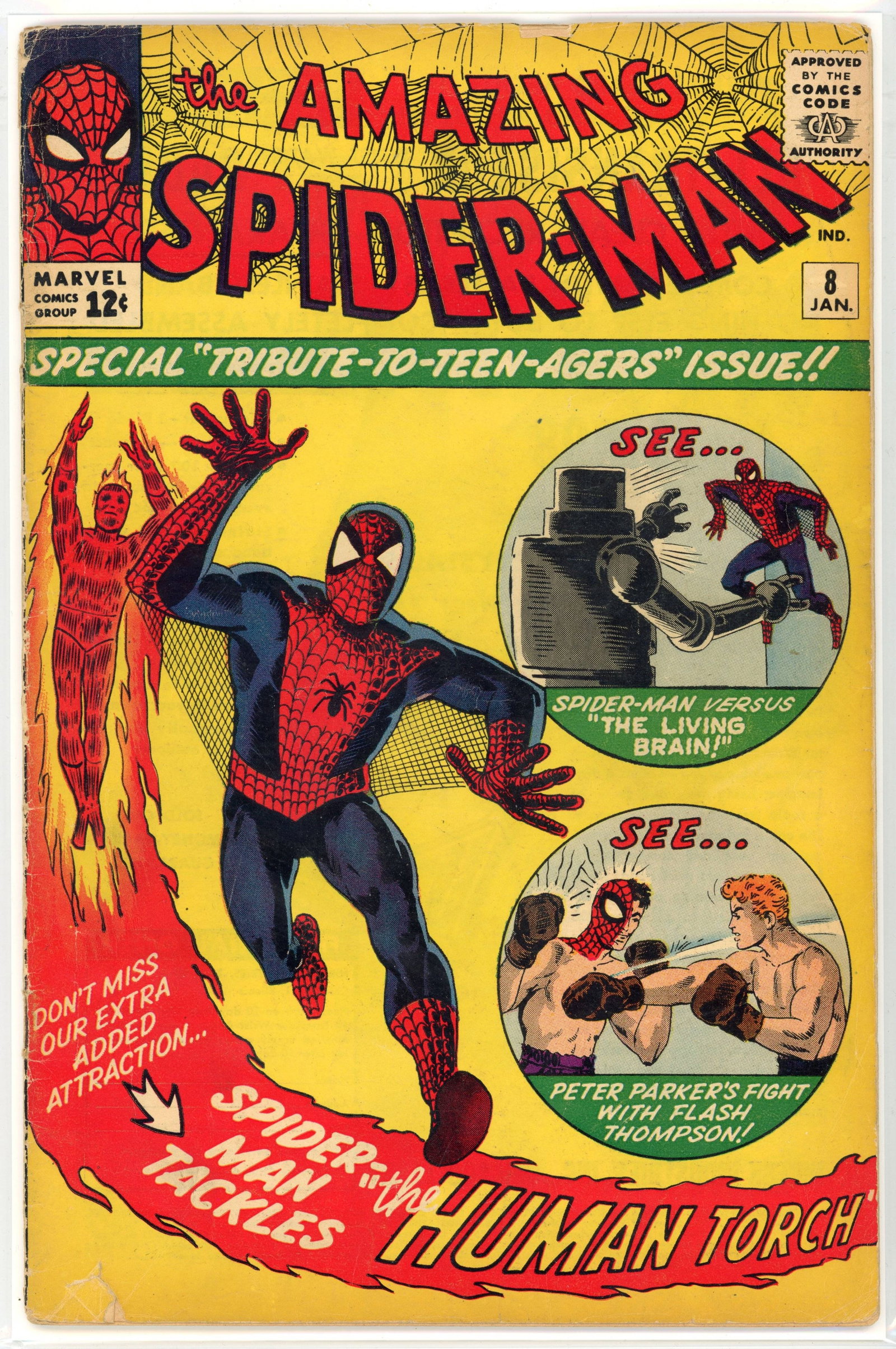 Amazing Spider-Man #8 (Marvel Comics, 1964) First appearance of the Living Brain (1 of 2)