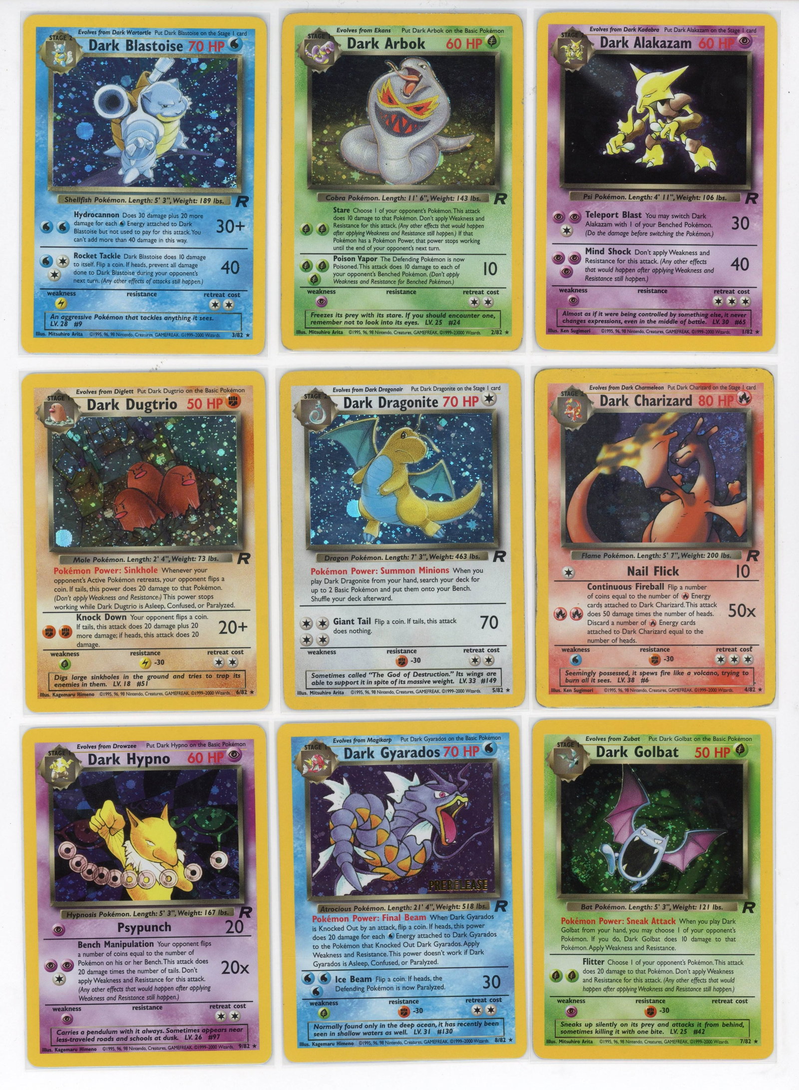Complete Team Rocket Set - 83/82 Unlimited/1st Edition - 2000: What do you get:A complete Team Rocket expansion, including the first ever Secret Rare - Dark Raichu. This is a full set that is a mixture of Unlimited and 1st Edition cards but only a small handful a
