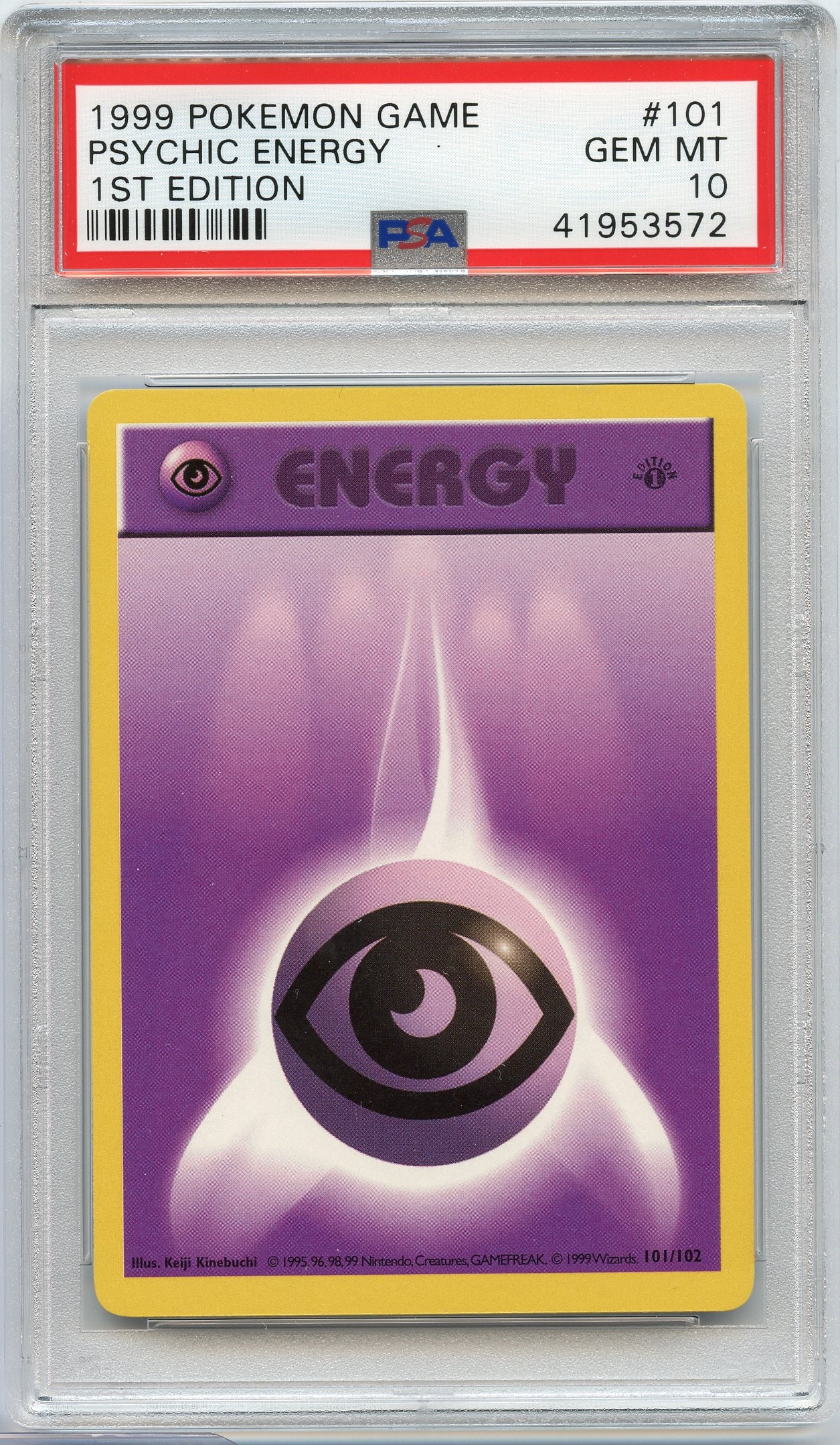 PSA 10 Psychic Energy #101 Base Set 1st Edition Shadowless (1 of 2)