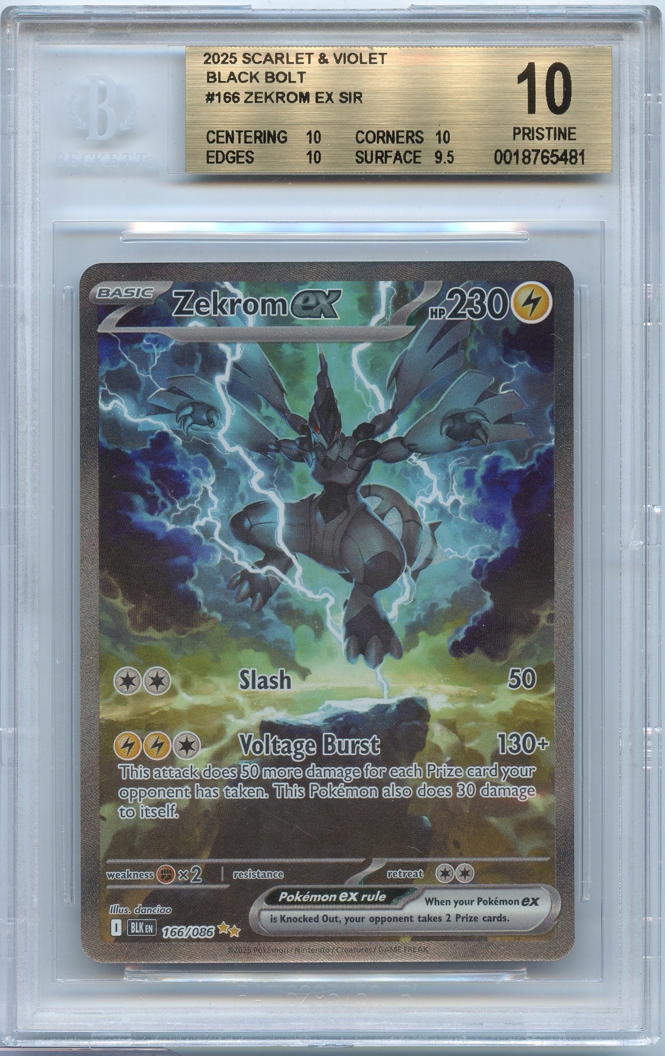 BGS 10 Zekrom EX #166 SIR S&V Black Bolt (1 of 2)