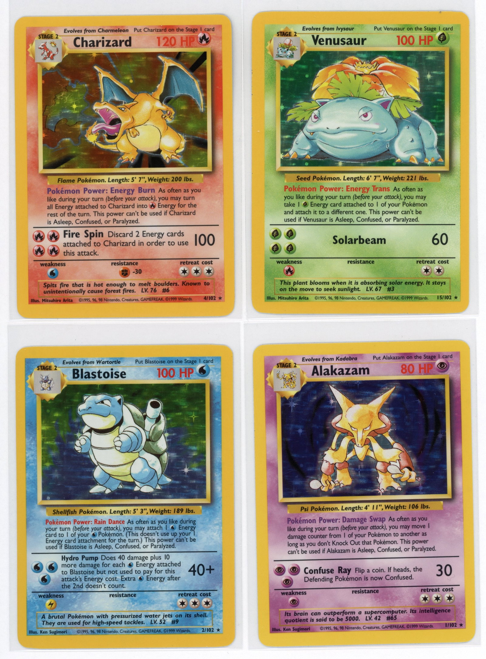 Base Set - ??Unlimited & 4th Print - All Holos + Partia: This set features all holos (no Machamp) and a bundle of the remaining common and uncommon cards from the Base Set.The holos in this bundle are all between very light play to near mint condition, with