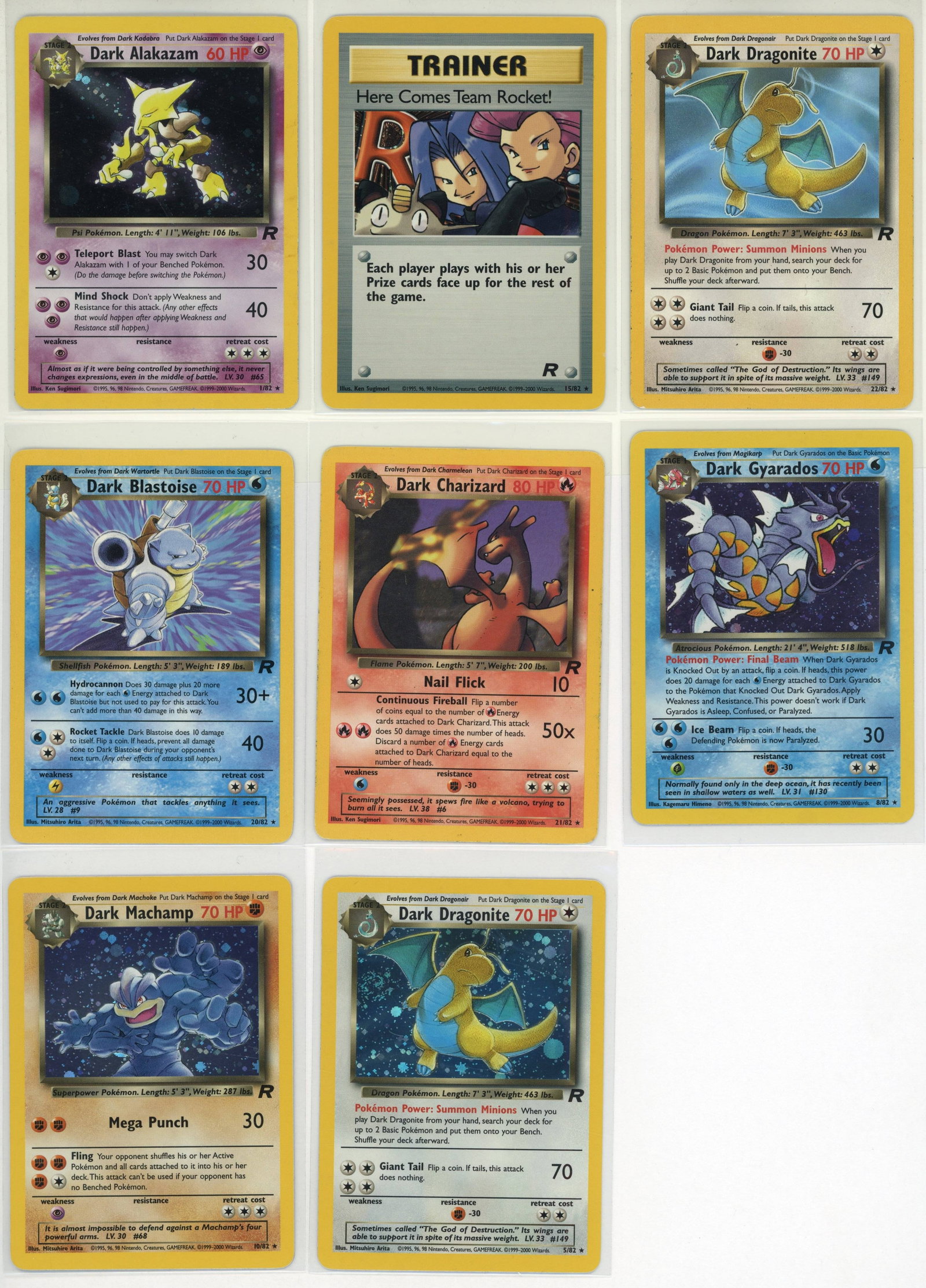 Team Rocket Partially Complete Set Inc. X5 Holos: A partially complete set of Team Rocket, the fifth main expansion of cards of the Pok??mon Trading Card Game released April 24, 2000. This lot features x5 holos, x10 non-holo rares, and x50 other card