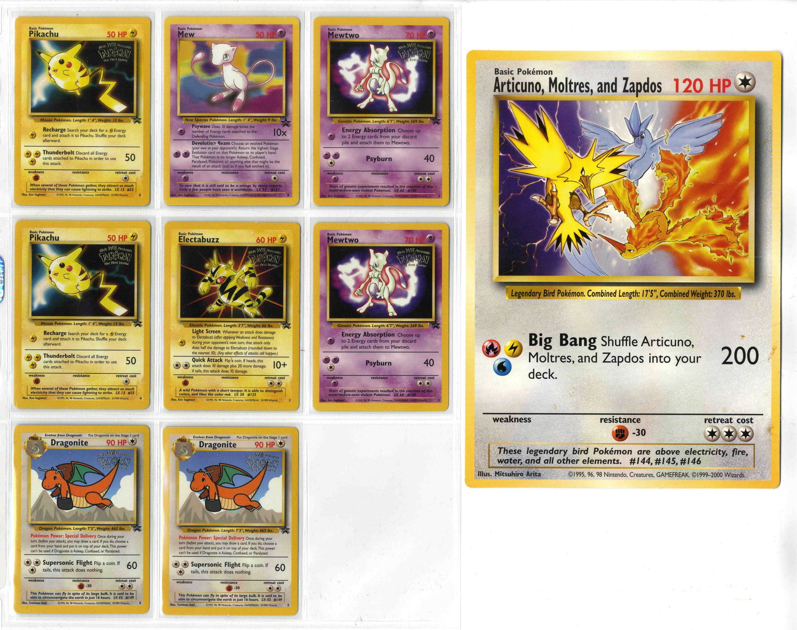 Wizards Black Star Promo Collection: This lot features a selection of Wizards of the Coast era Black Star Promos. In total you are bidding on 15 promotional cards that include:??All 6 Wizard League Promo Energy cards, Fighting, Water, Fi