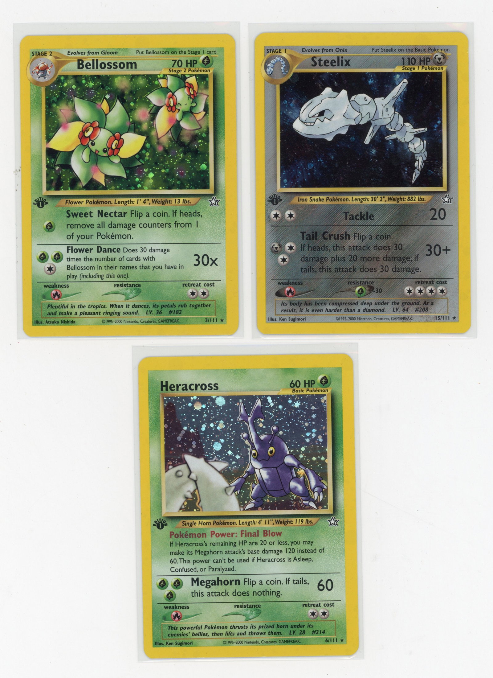 Neo Genesis 1st Edition Partially Complete Set: This partially complete 1st edition Neo Genesis set contains 93 cards, you are bidding on every card from #23 Magby all the way through to the end of the set #111 Water Energy. ??The three holographic