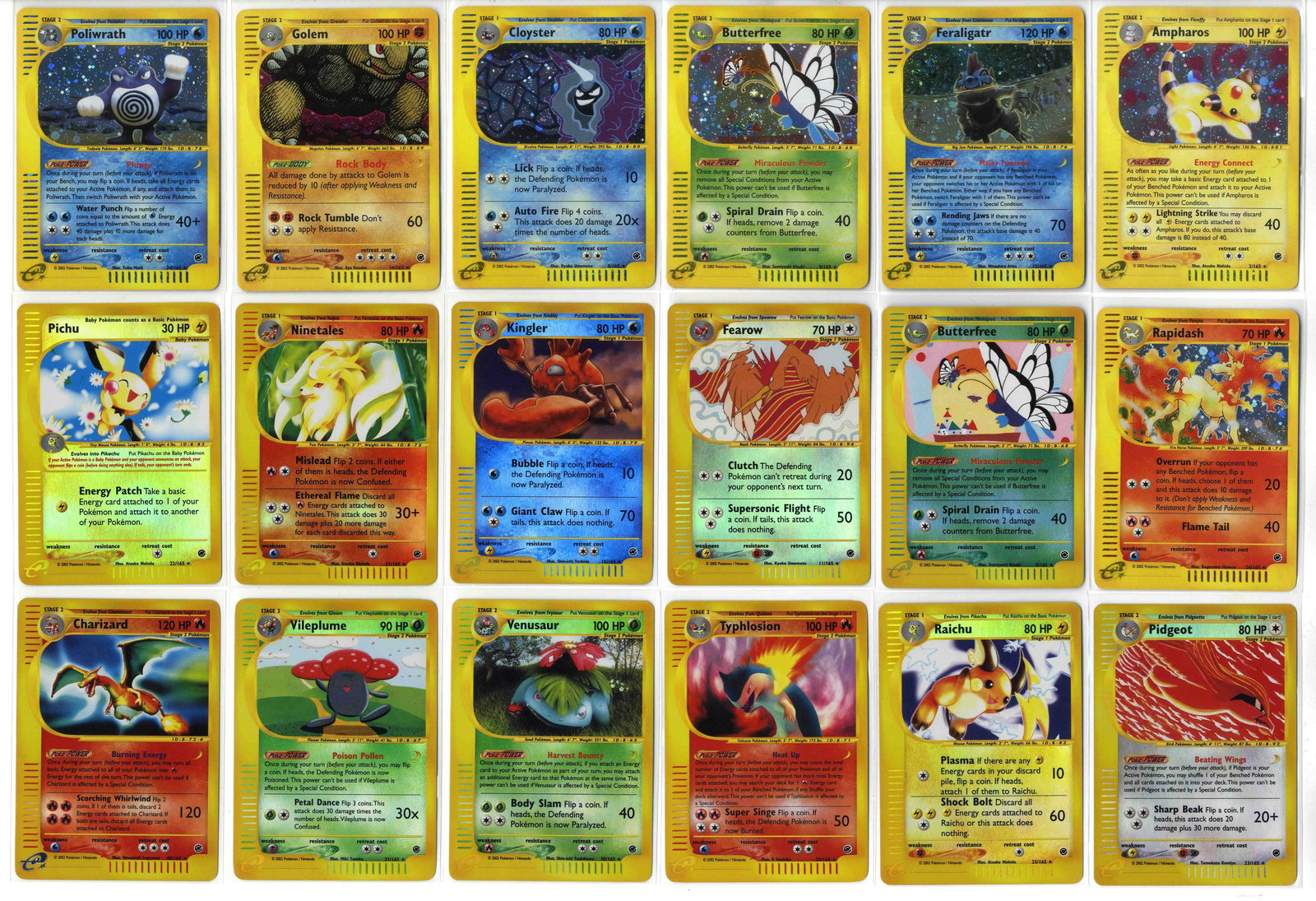 Expedition Partially Complete Set: A partially completed set of Expedition, the first main expansion of cards from the e-Card Series released in September 2002. This partially completed set is mostly in the LP/LP+ to NM range, although