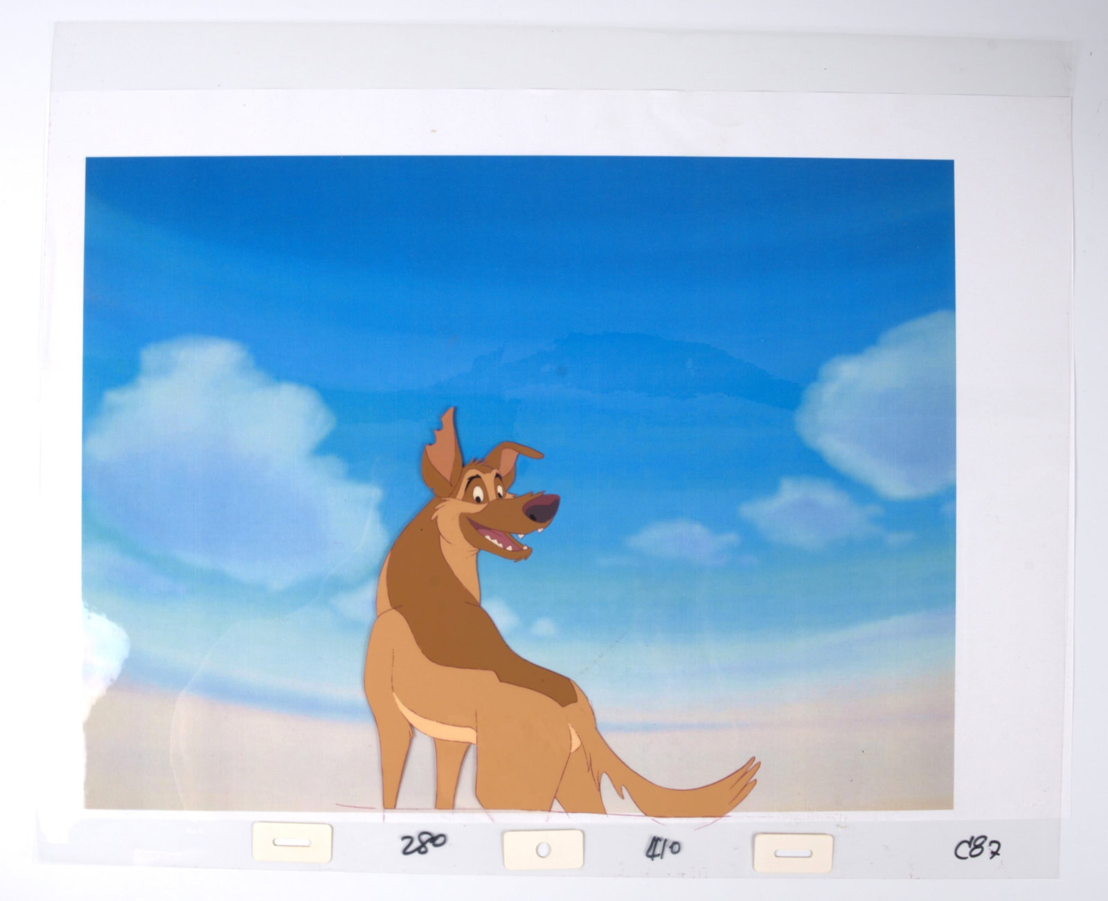 All Dogs Go To Heaven 2 Charlie and Red Original Production Cel (MGM, 1996) Total 2: All Dogs Go To Heaven 2 Charlie and Red Original Production Cel (MGM, 1996) Total 2.Two hand painted animation cels: one of Charlie and another of Red disguised as a blind dog to trick manipulate the 