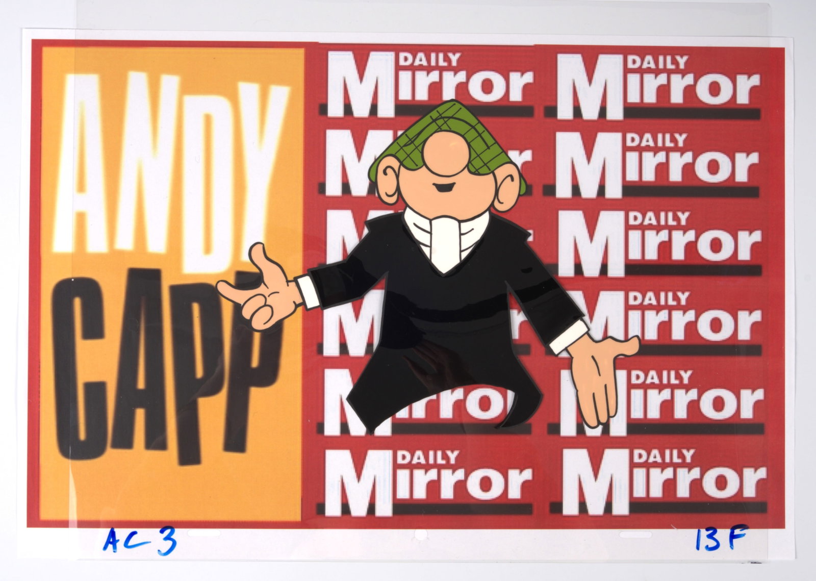 Andy Capp Hand Painted Production Cel (Daily Mirror, 1980s) TV Advert with Anne Robinson (1 of 2)