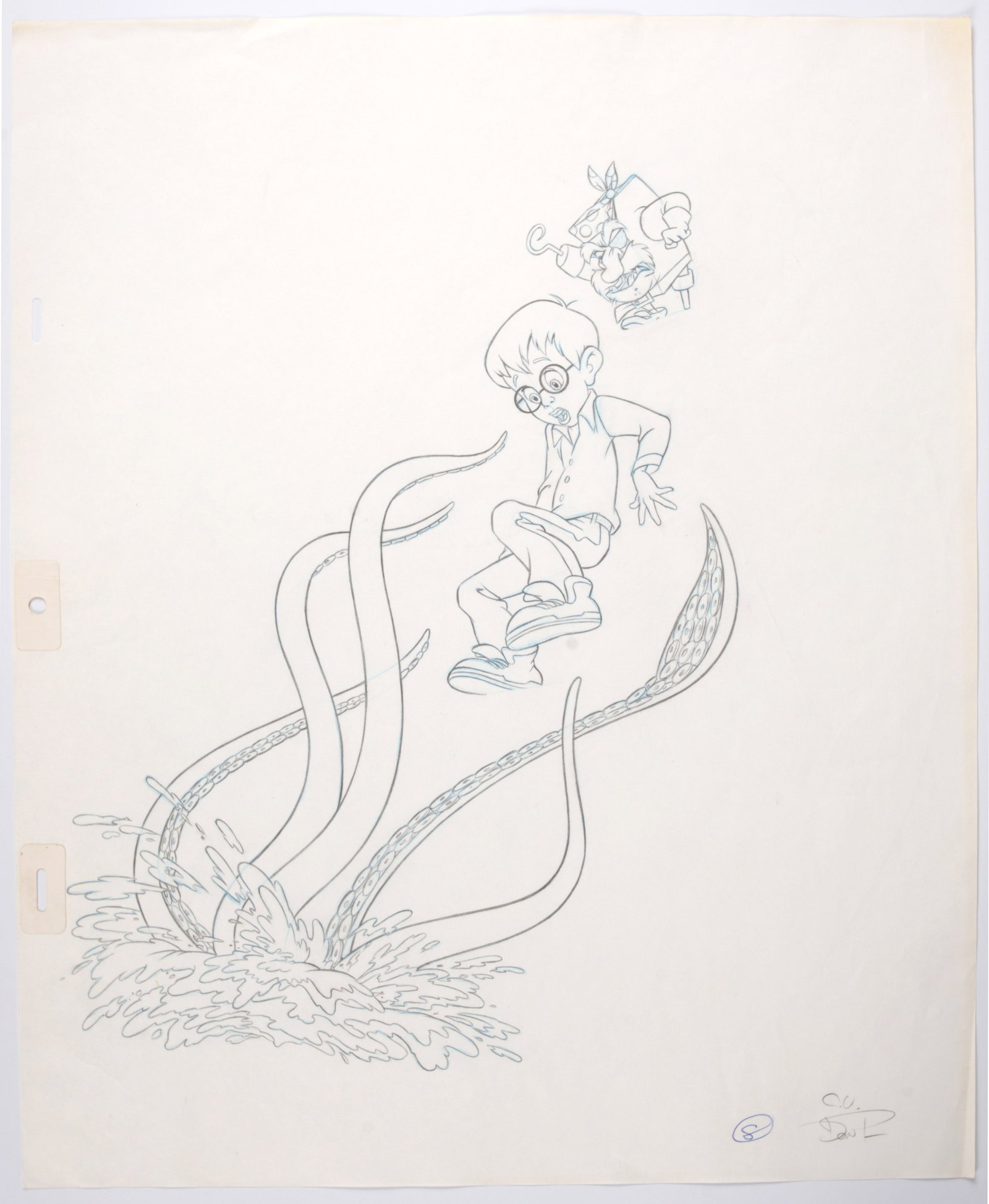 Don Parmele The Pagemaster Original Richard, Adventure And Horror Production Drawing Signed (20th (1 of 2)