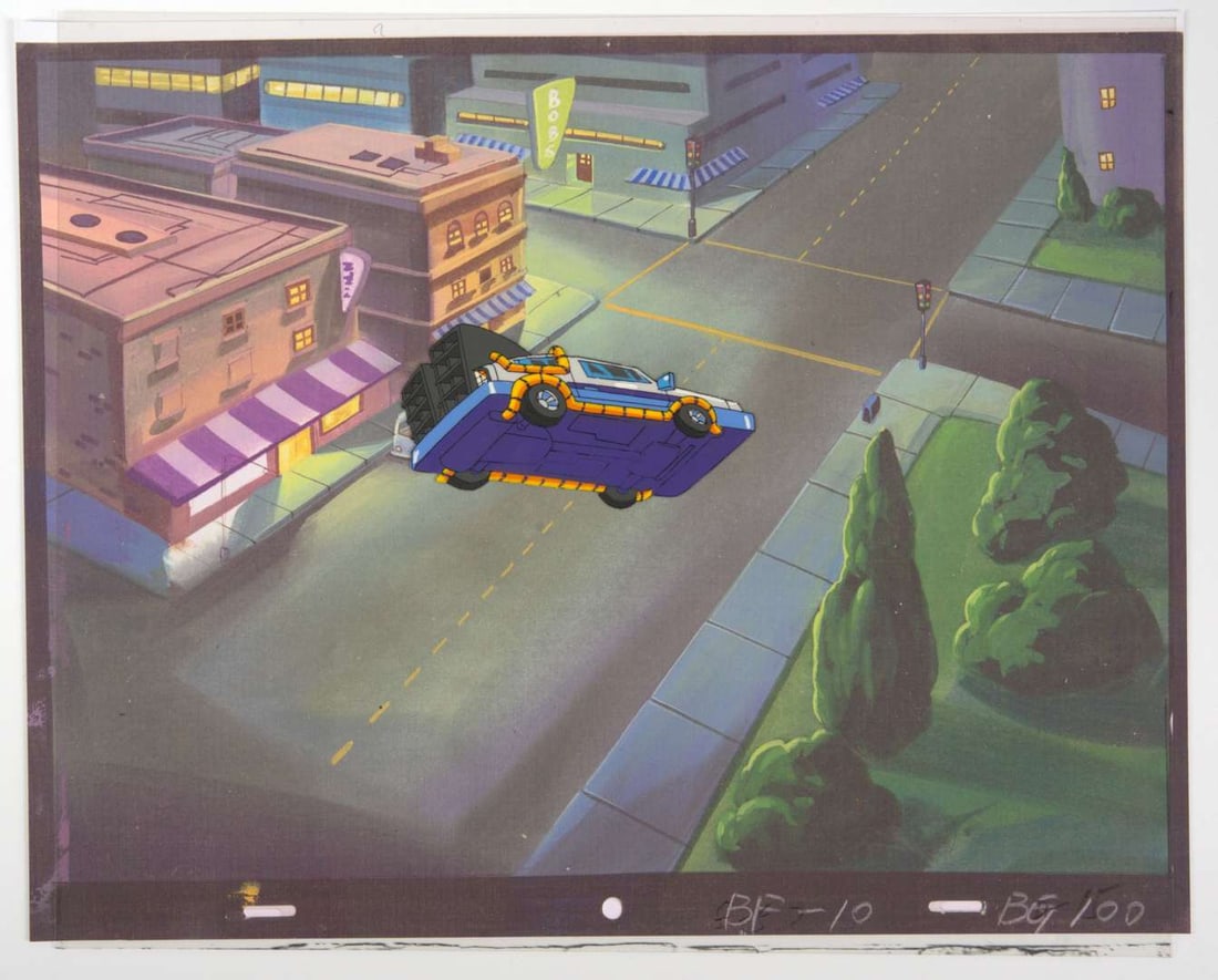 Back To The Future The Animated Series Original DeLorean Production Cels (Universal Cartoon Studios, (1 of 4)