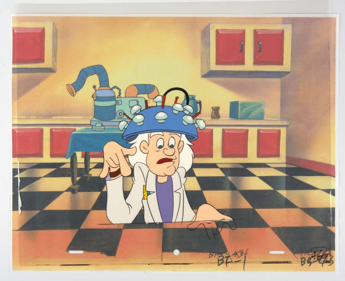 Back To The Future The Animated Series Original Doc Brown and Marty Production Cels (Universal (1 of 3)