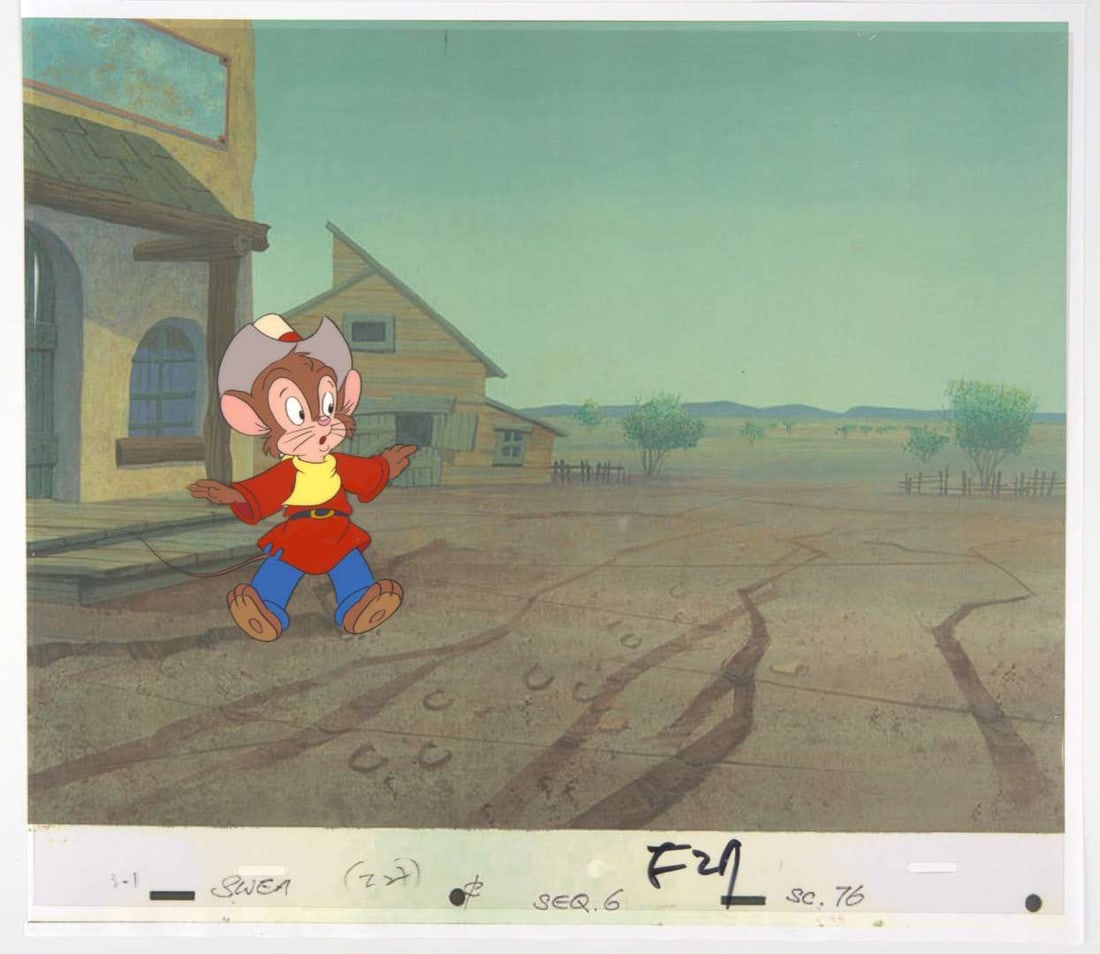 Fievel's American Tails Original Hand Painted Production Animation Cels (Universal Cartoon Studios, (1 of 6)