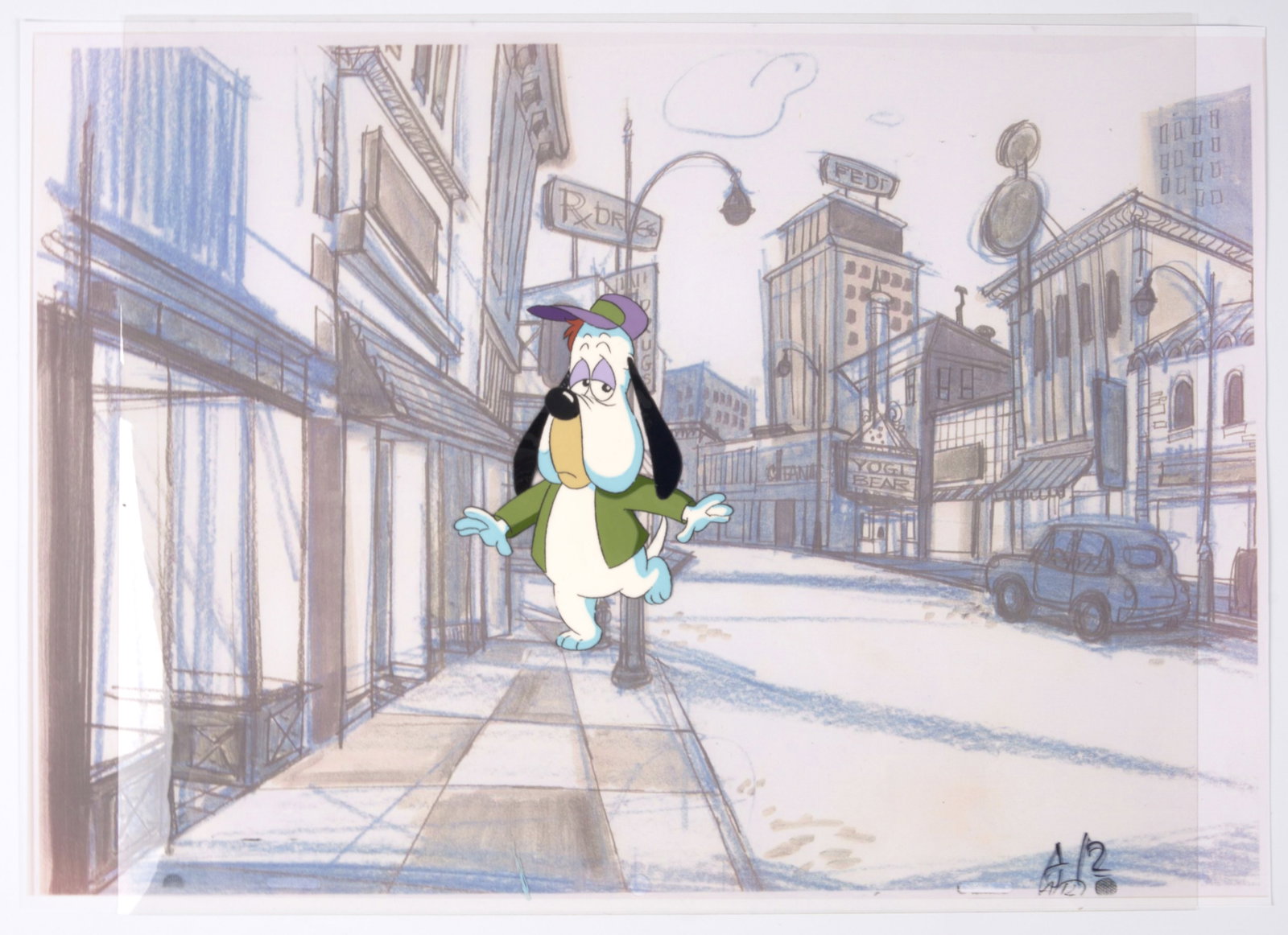 Droopy Original Hand Painted Production Animation Cel (Filmation, 1980s-90s) (1 of 3)