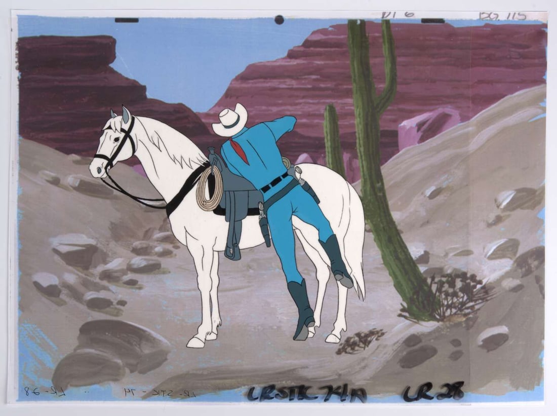 The New Adventures of the Lone Ranger and Silver Production Cel & A Original Background (Filmation, (1 of 5)