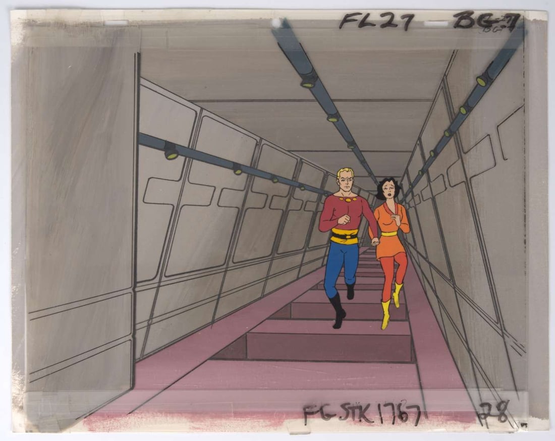 The New Adventures Of Flash Gordon Original Flash and Dale Production Cel And Background (Filmation, (1 of 4)