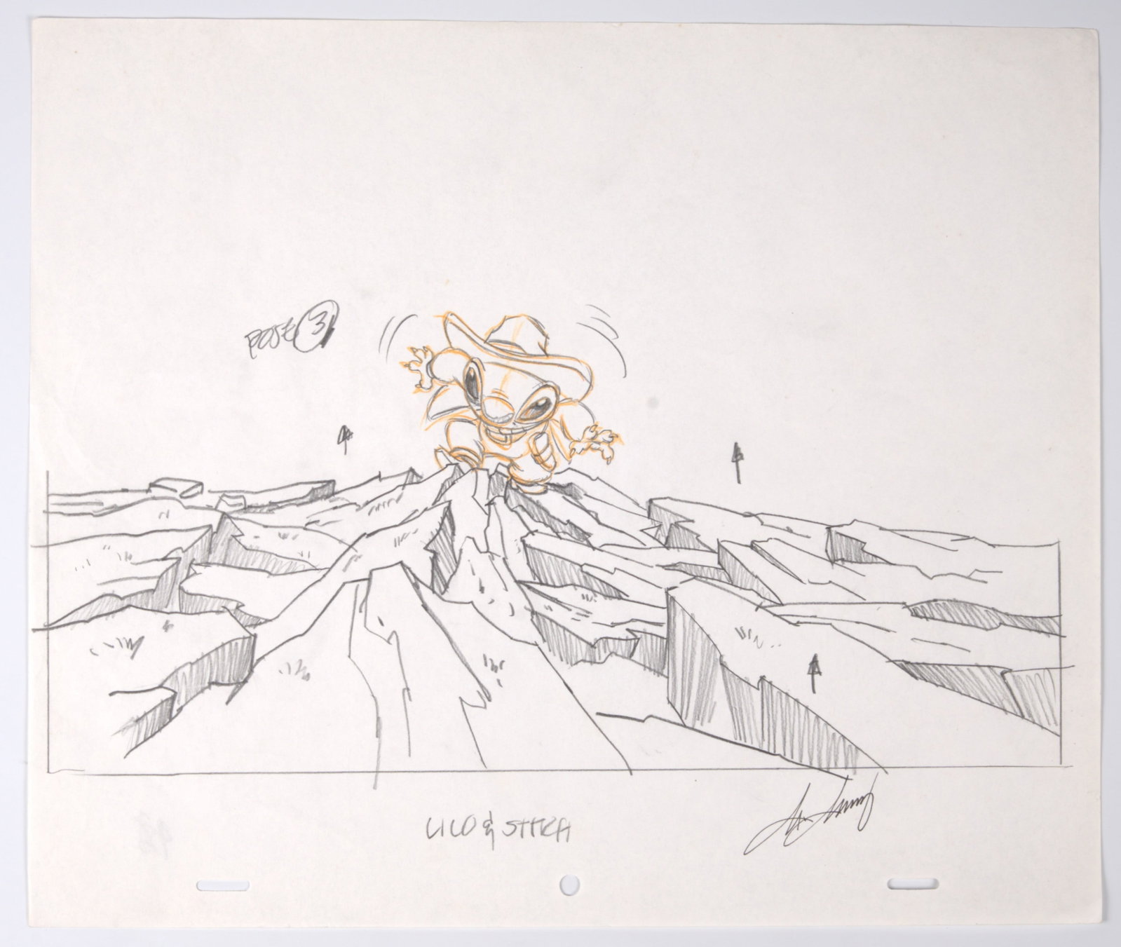 Moises Masacinag Lilo & Stitch: The Series Original Stitch Pencil Layout Drawing Signed (Disney, (1 of 2)
