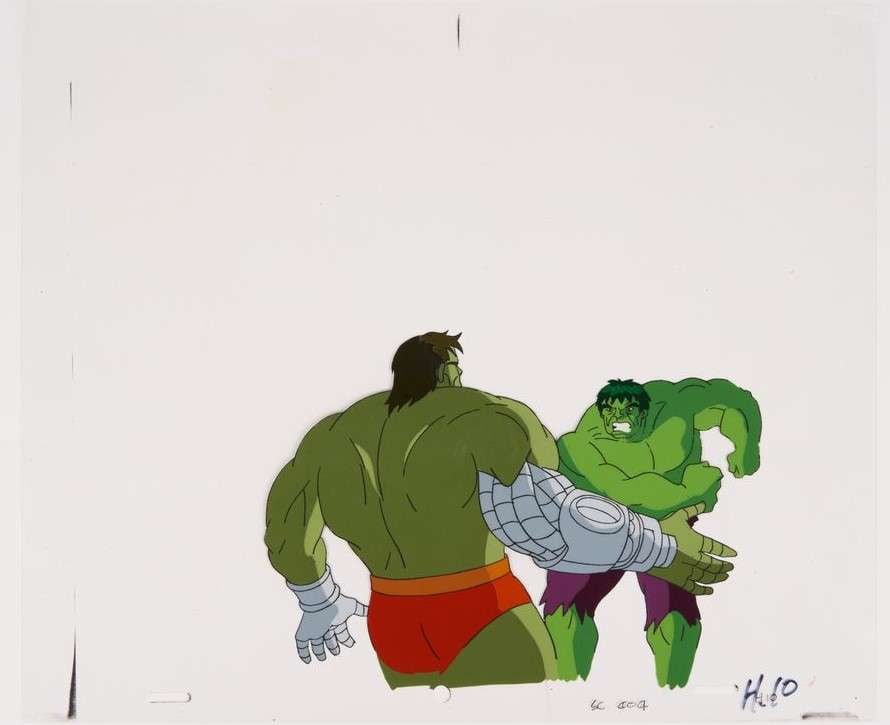 Incredible Hulk Animated Series Hulk and Gamma Warrior Original Production Cel (Marvel Studios, (1 of 1)