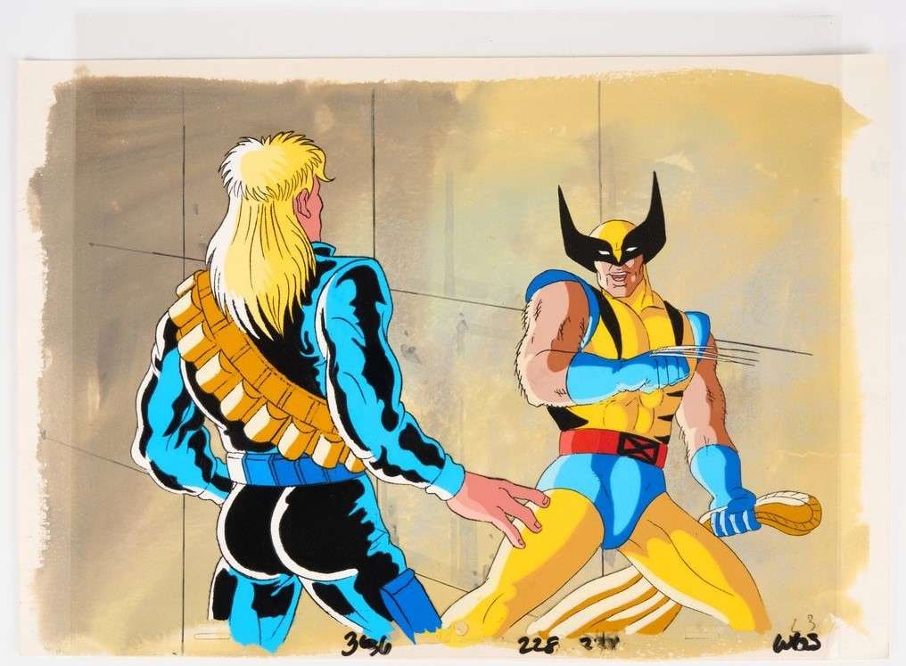 X-Men The Animated Series Original Wolverine and Longshot Production Cel And Background (Marvel (1 of 2)