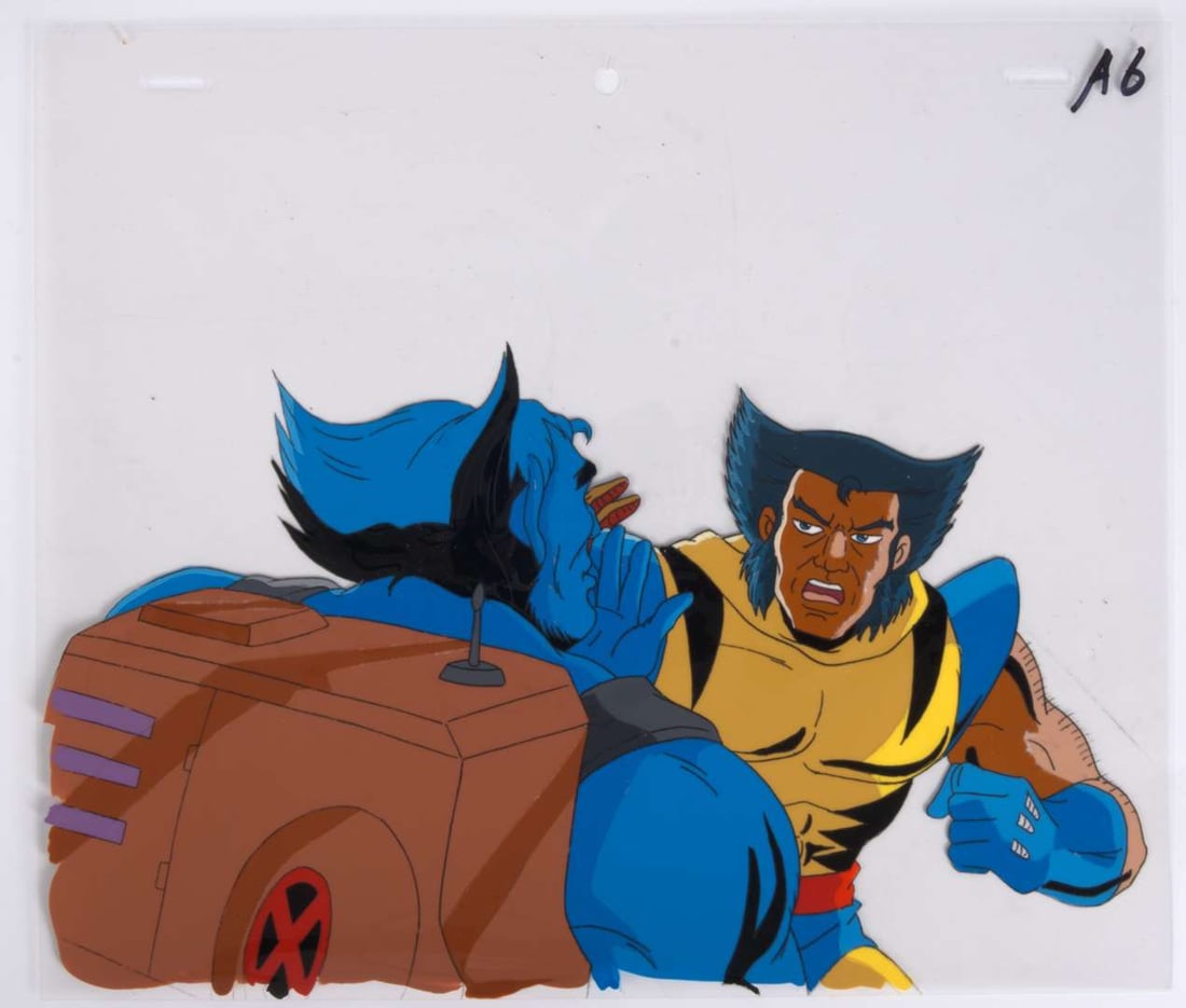 X-Men The Animated Series Original Wolverine and Beast Production Cel (Marvel Studios, 1992-1997) (1 of 1)