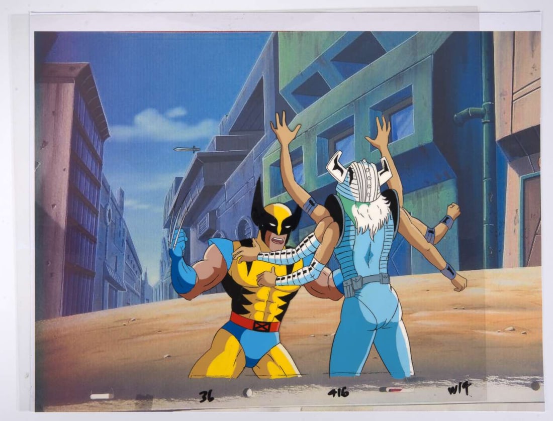 X-Men The Animated Series Original Wolverine and Spiral Production Cel (Marvel Studios, 1992-1997) (1 of 2)