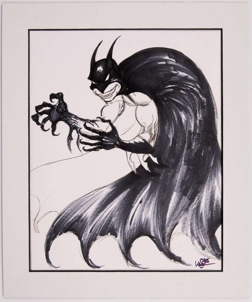 Simon Wyatt Original Hand Drawn Batman Ink And Pencil Sketches Dated 2009. Total 3 (1 of 2)