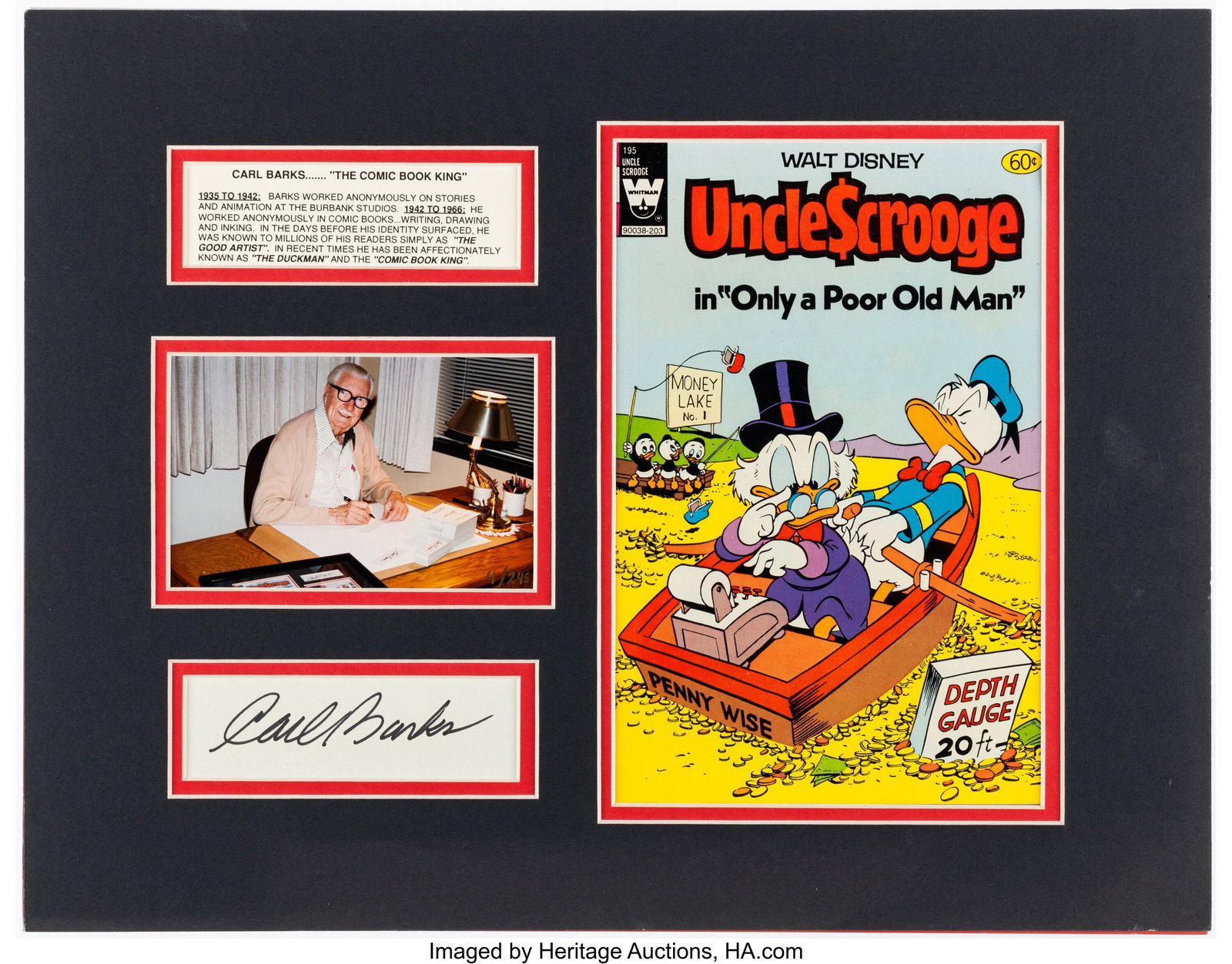 Carl Barks Signed Card Limited Edition Framed Set 113 of 245 (Grandey & Morby Productions) (1 of 1)
