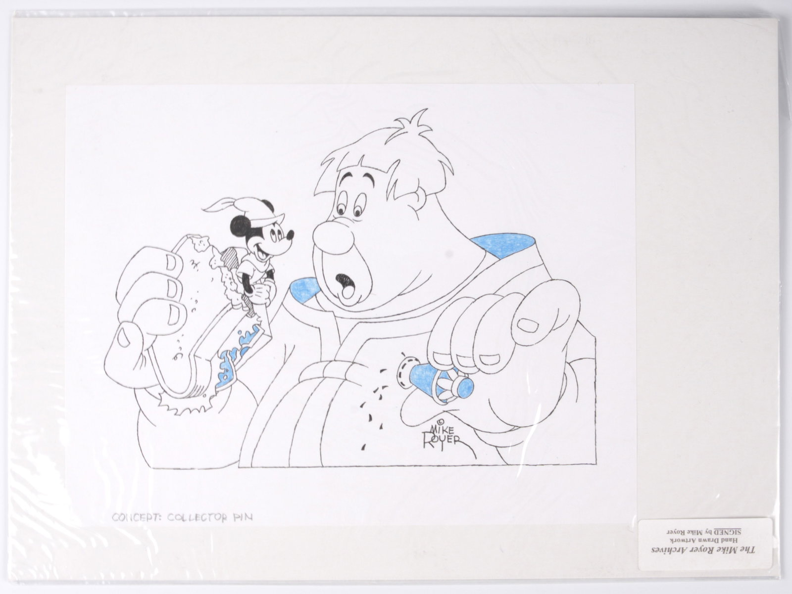 Mike Royer Original Pen and Ink Artwork of Disney Pin Concept of Tinker Bell, Dumbo, Mickey Mouse (1 of 9)