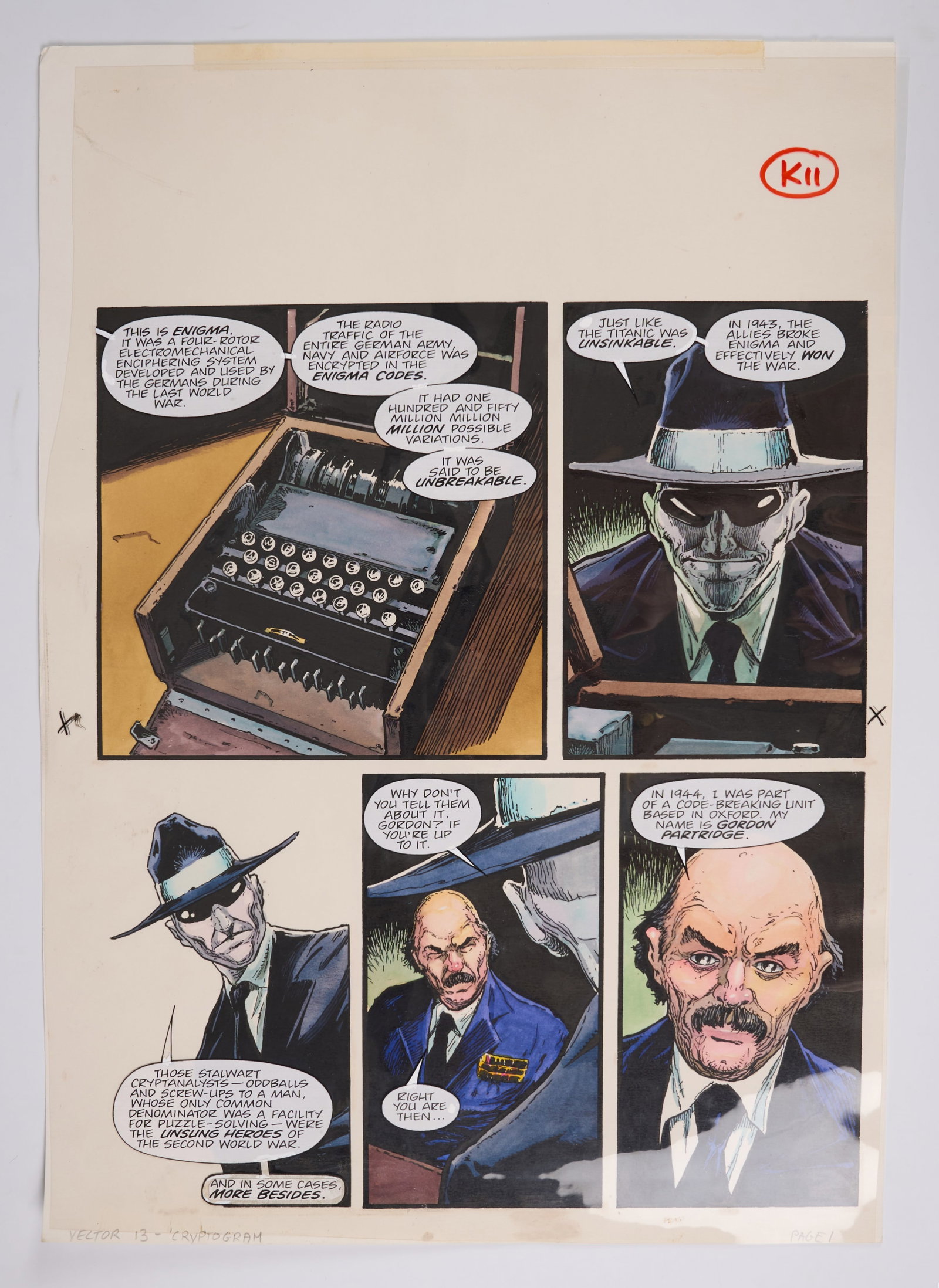 Alex Ronald 2000 AD Prog #1063 Case Two: Cryptogram Vector 13 Colour Story Pages (Fleetway, 1997) (1 of 12)