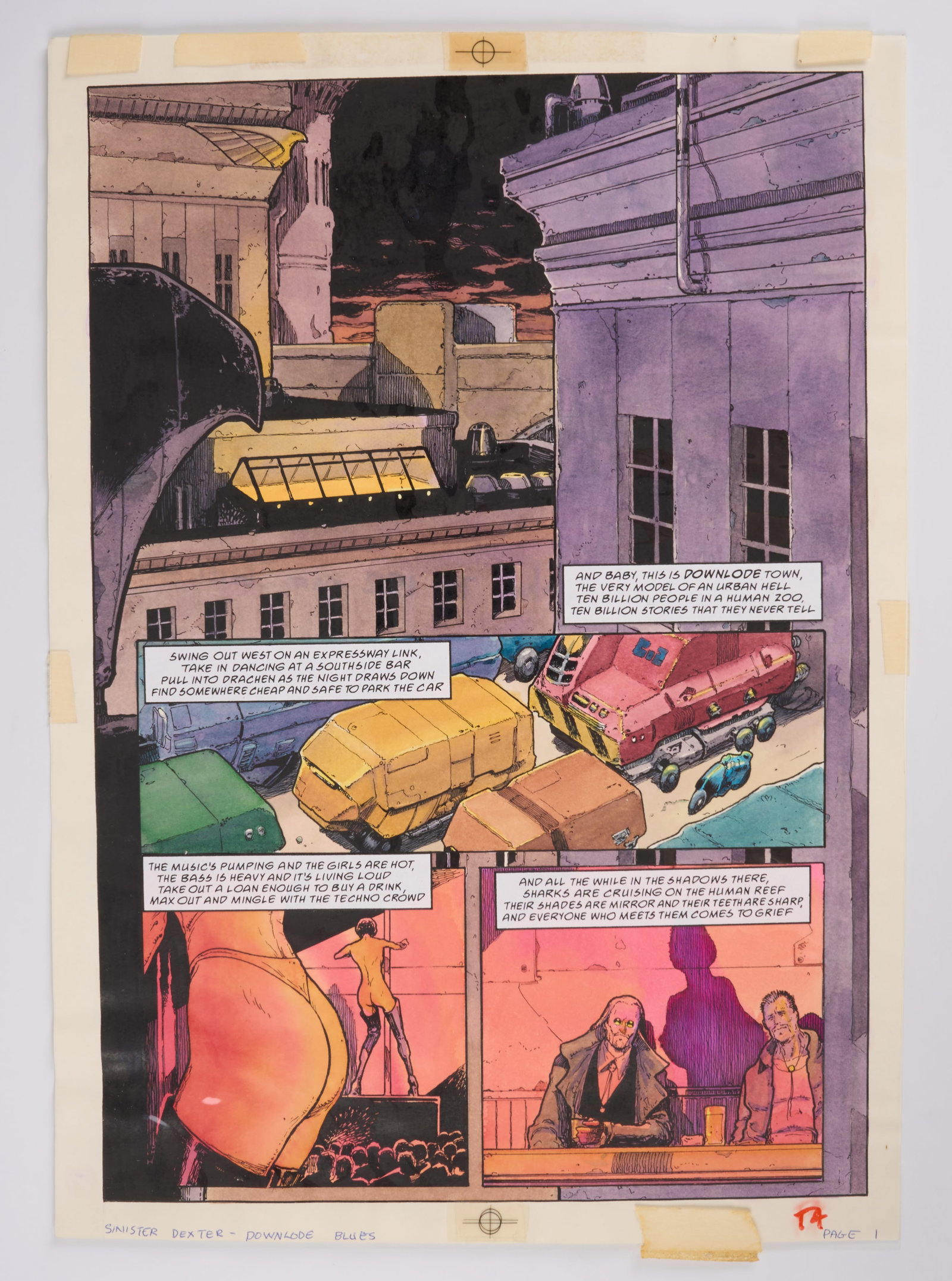 Alex Ronald 2000 AD Prog #1076 Downlode Blues Colour Story Pages (Fleetway, 1998) Total 5 (1 of 8)