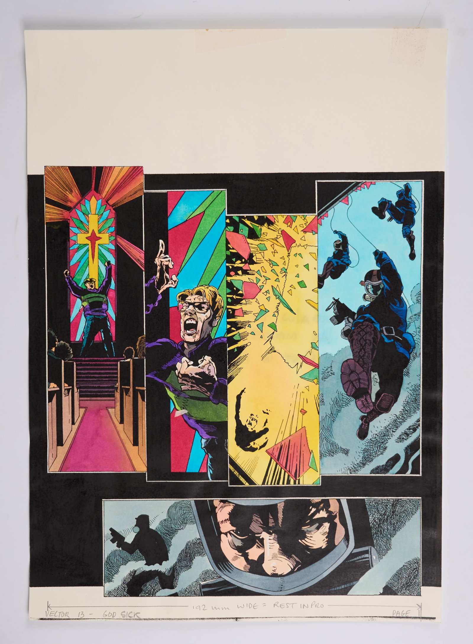 Allan Bednar 2000 AD Prog #1083 Case Six: Godhead Revisited Vector 13 Colour Story Pages (Fleetway, (1 of 10)