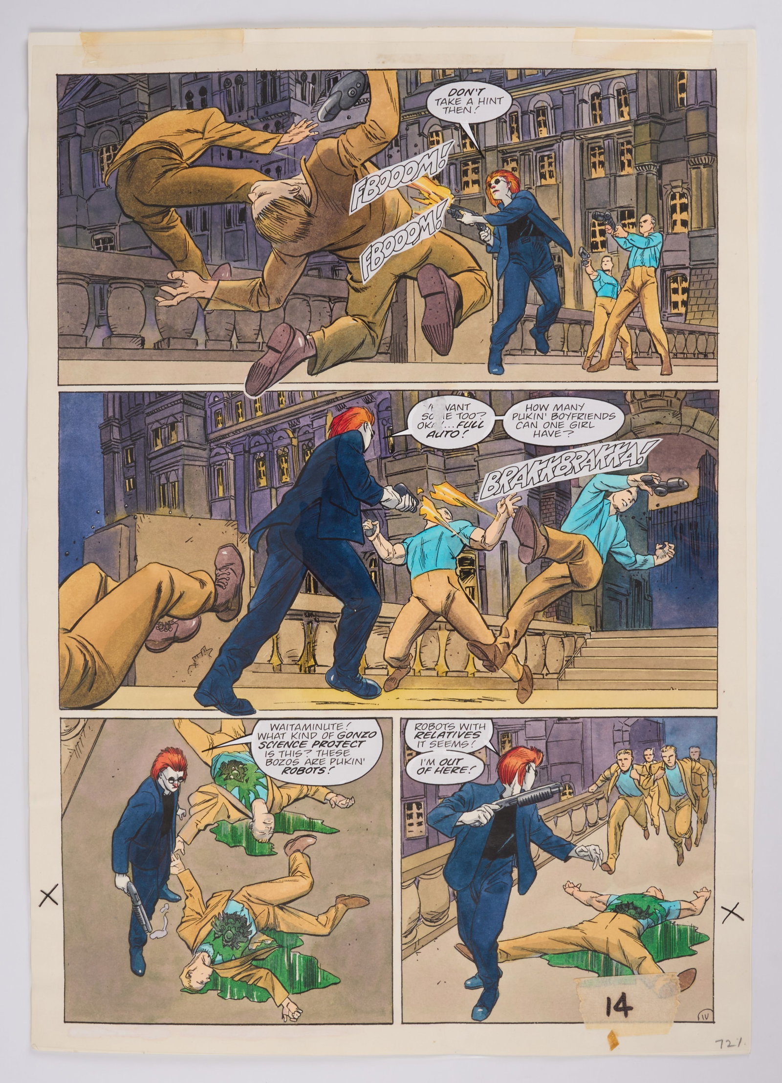 Andrew Currie 2000 AD Prog #1087 Hand Maid in Download Colour Story Pages (Fleetway, 1998) Total 4 (1 of 8)