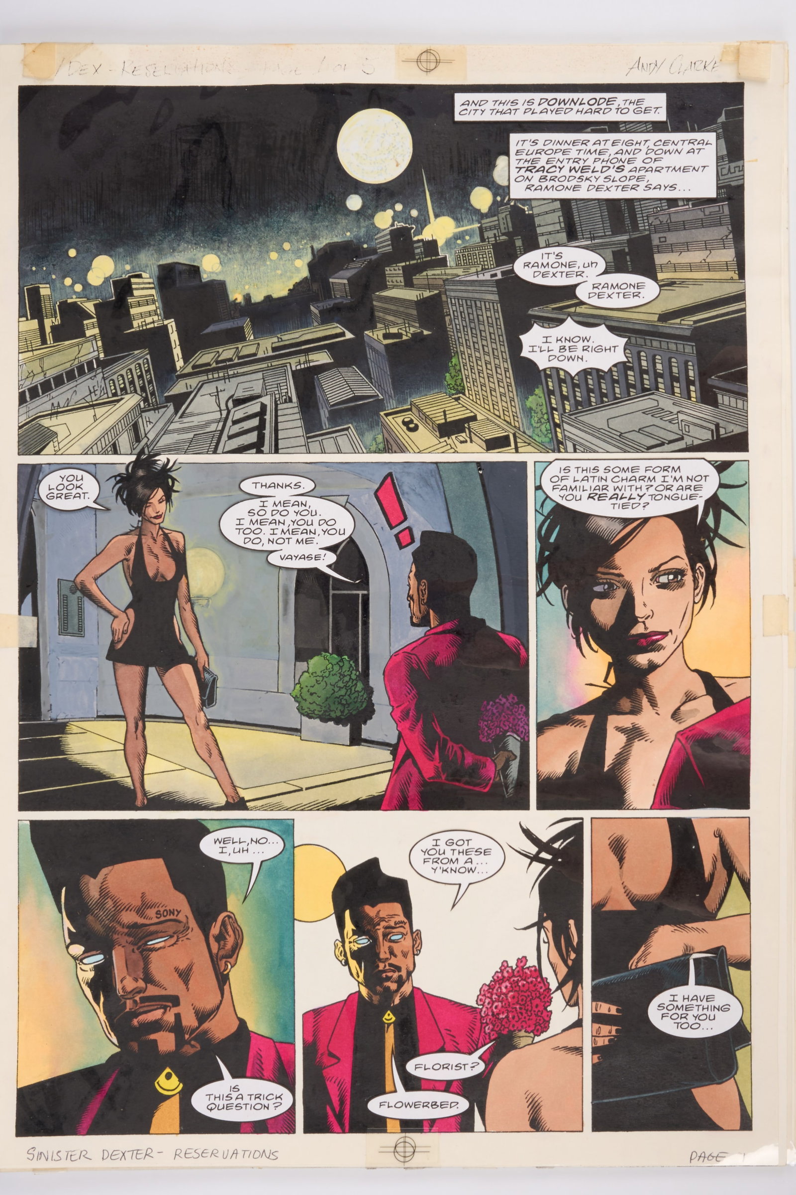Andy Clarke 2000 AD Prog #1128 Sinister Dexter ?Reservations? Story Pages (Fleetway, 1999) Total 7 (1 of 15)