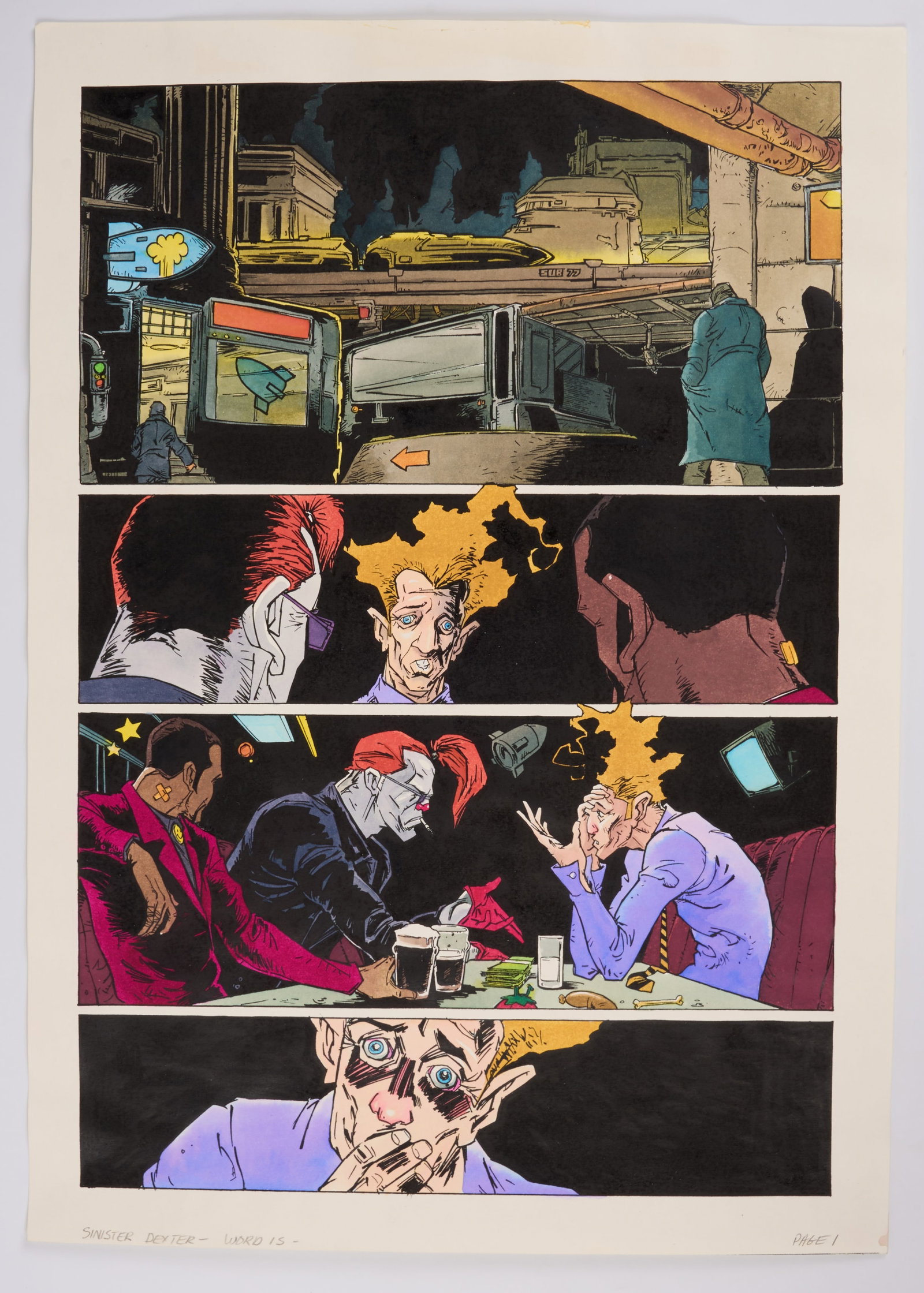 Ben Willsher 2000 AD Prog #1096 Word Is Sinister Dexter Colour Story Pages (Fleetway, 1998) Total 5 (1 of 7)