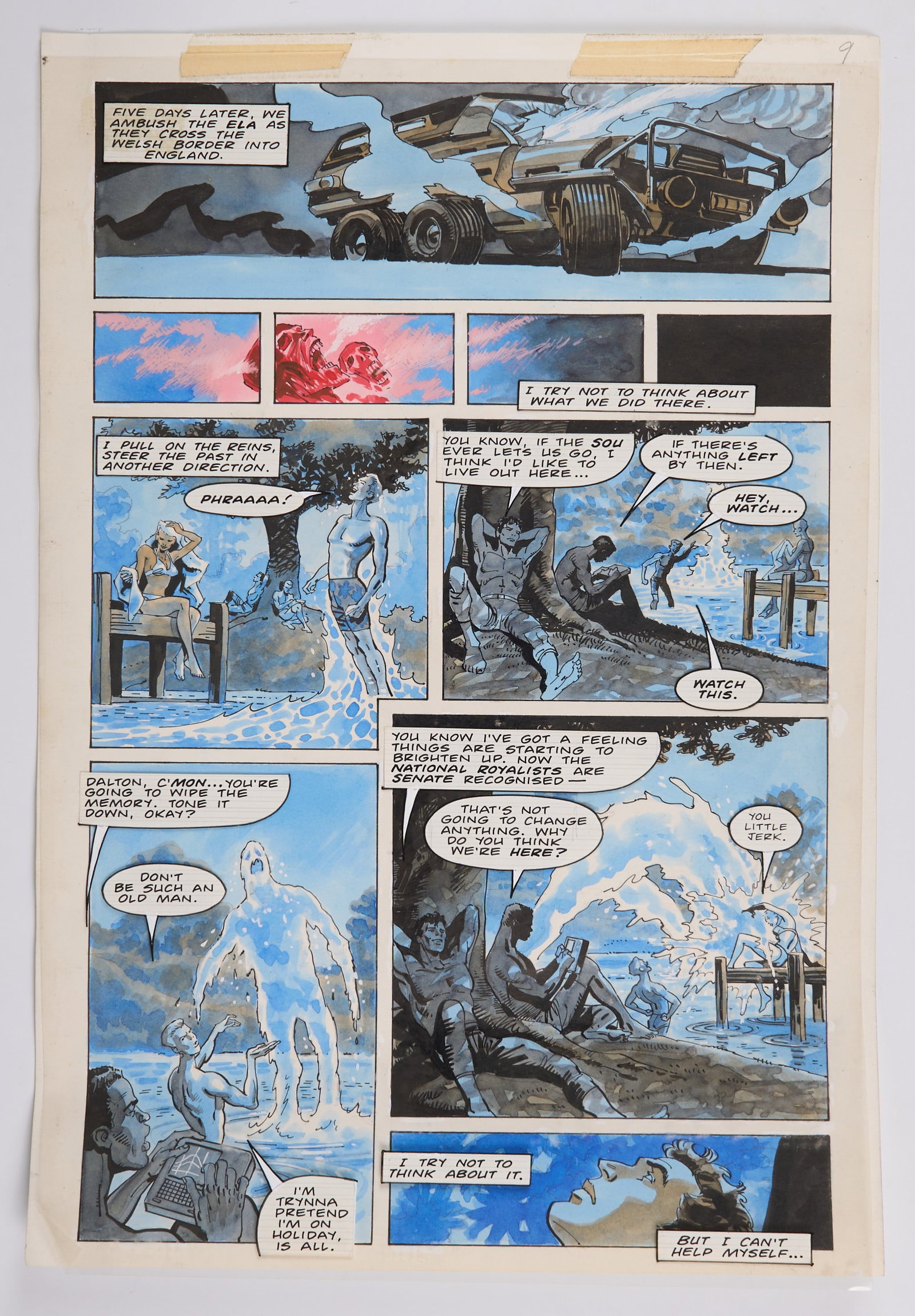 Carlos Ezquerra 2000 AD Presents: Crisis Story Pages Issue #1 & #4 (Fleetway, 1988) Total 2: Carlos Ezquerra Jim Baikie 2000 AD Presents: Crisis Story Pages Issue #1 & #4 (Fleetway, 1988) Total 2.Colour story pages from '2000 AD Presents: Crisis', #1 and #4. Page 26 from ?New Statesman #1 ?, 