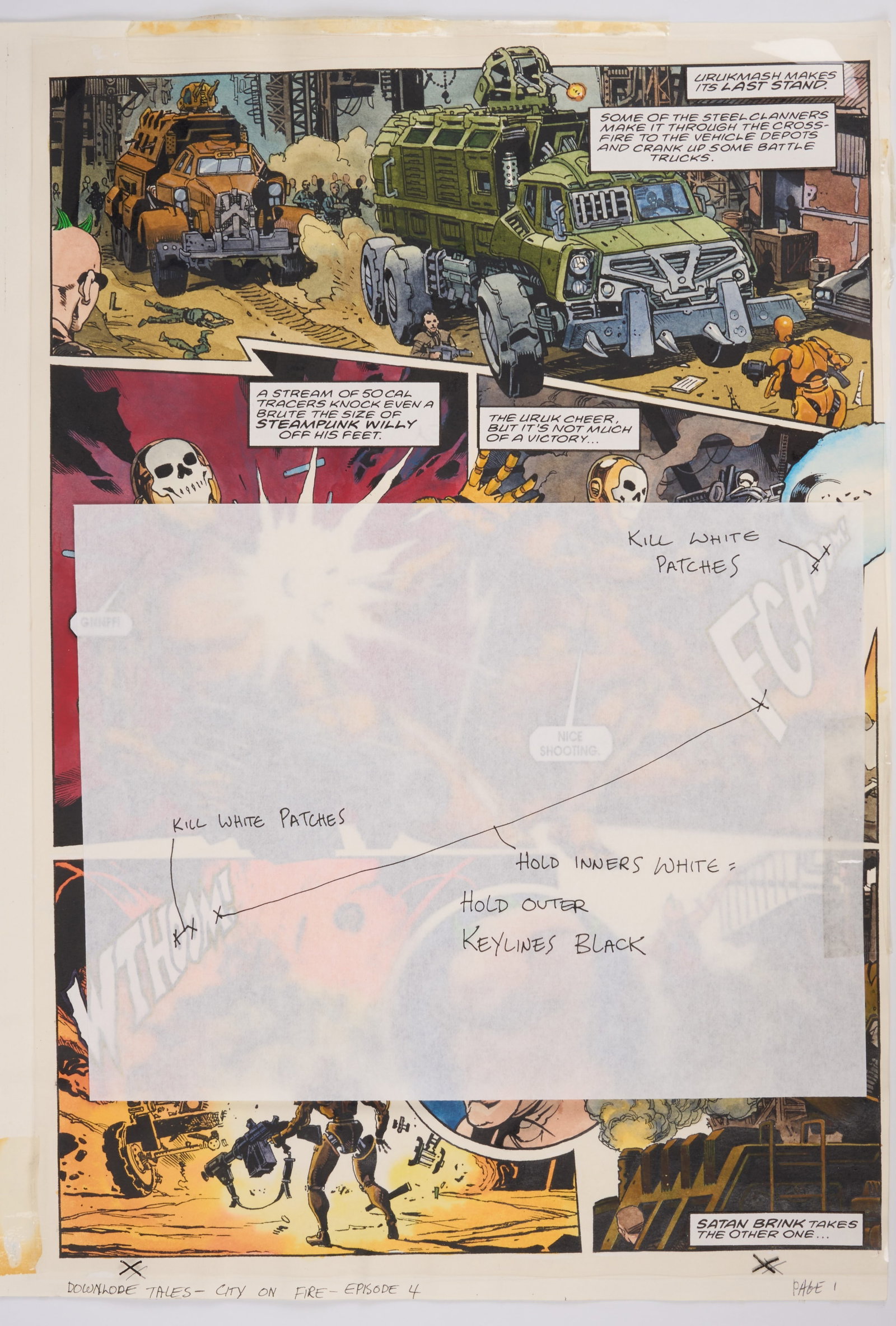 Chris Weston 2000 AD #1158 Downlode Tales 'City On Fire Part 4' Original Story Pages (Fleetway, (1 of 12)