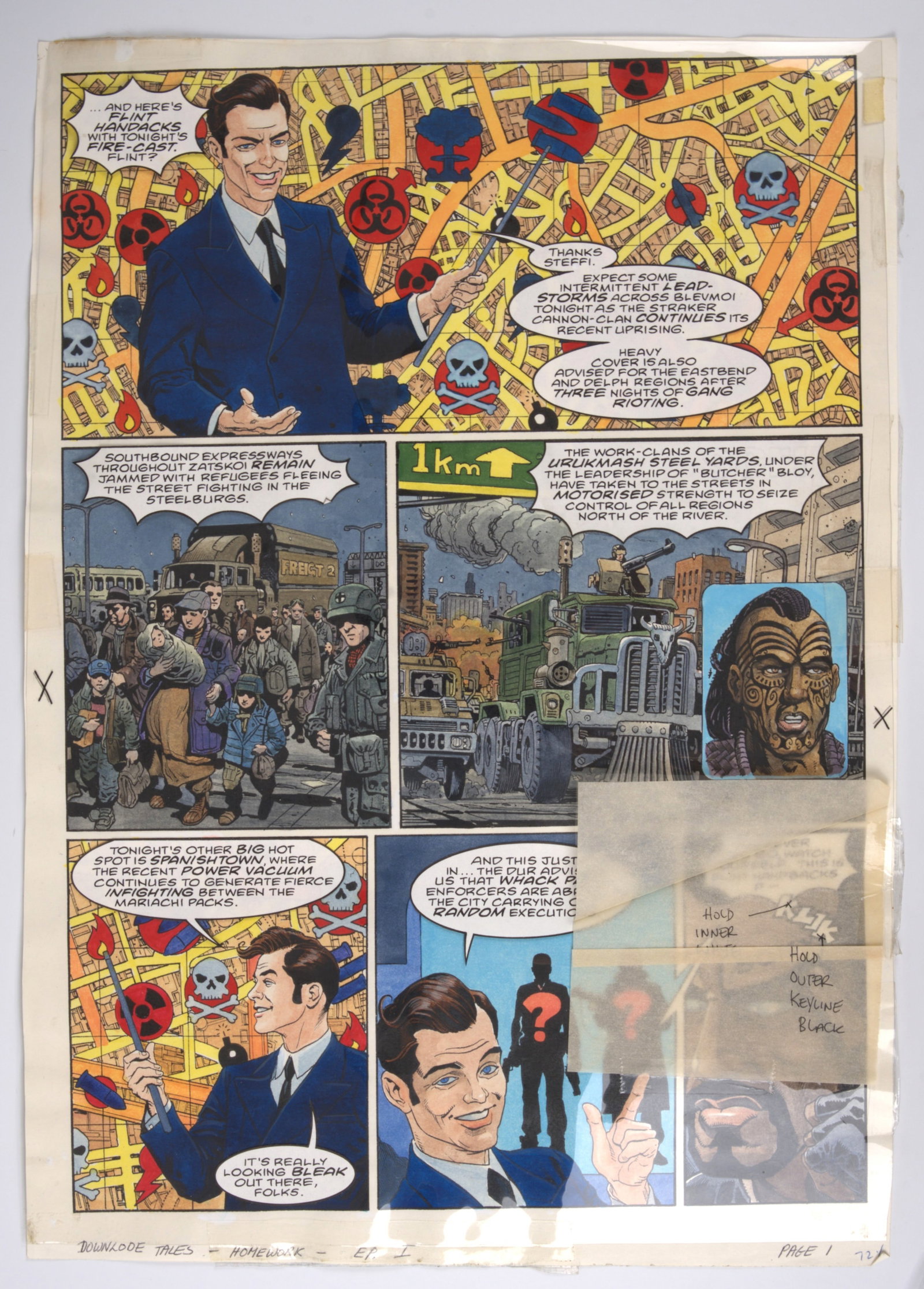 Chris Weston 2000 AD Prog #1155 Downlode Tales City on Fire Part 1 Full Colour Story Pages (1 of 9)