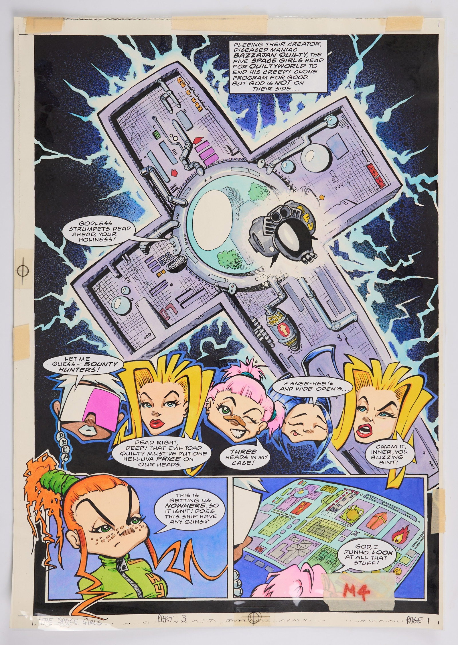 Jason Brashill 2000 AD Prog #1064 Space Girls Colour Story Pages Signed (Fleetway, 1997) Total 6 (1 of 18)
